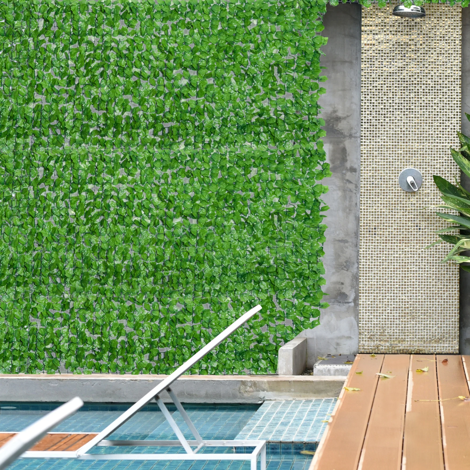 Outsunny Decorative Trellis with Artificial Leaves, 3 x 1m, Ivy Leaves - Image 2