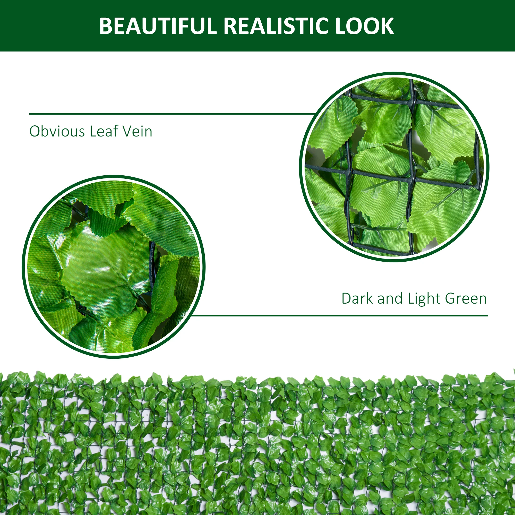 Outsunny Decorative Trellis with Artificial Leaves, 3 x 1m, Ivy Leaves - Image 6