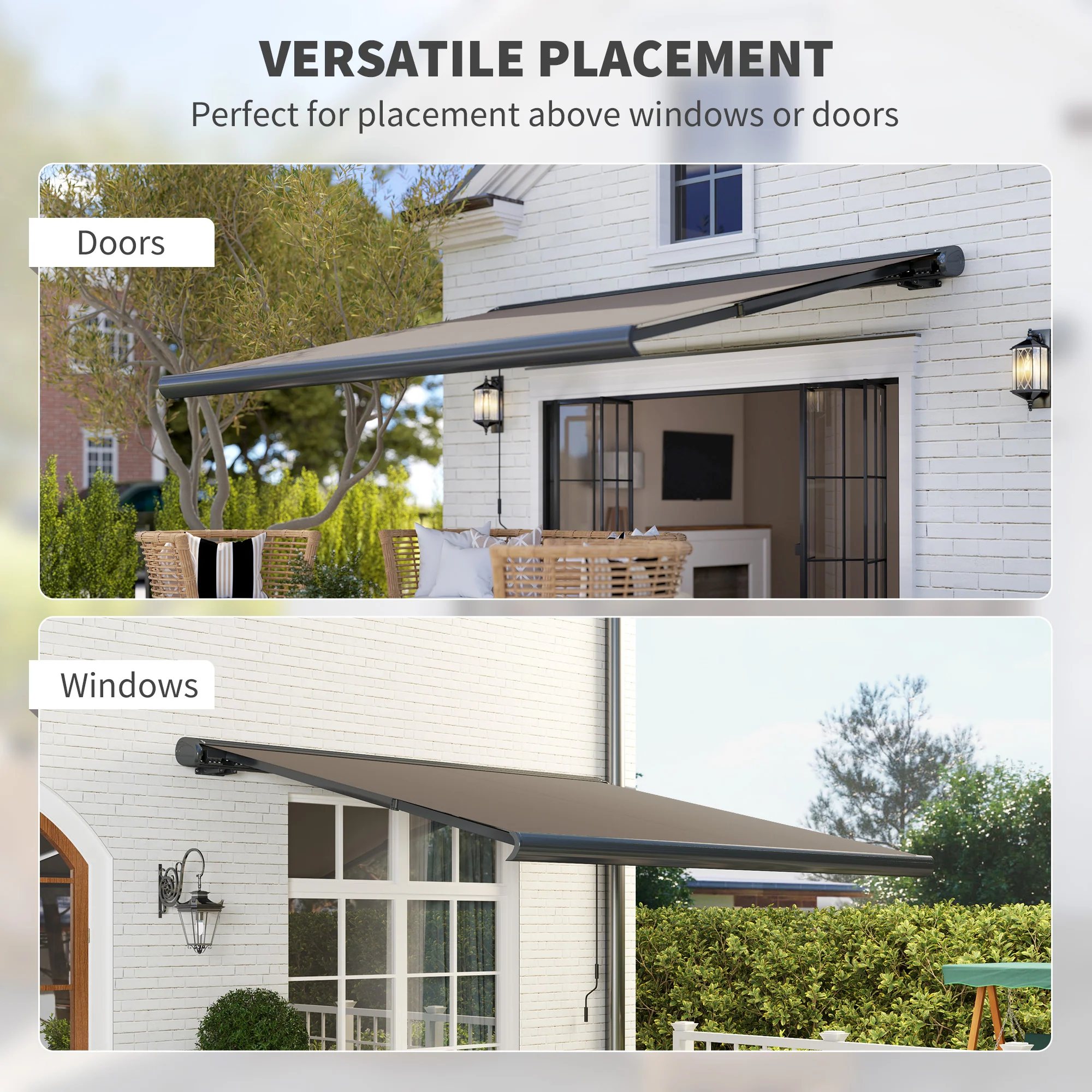 Outsunny DIY Retractable Canopy with Remote Controller for Patio, Light Grey - Image 15