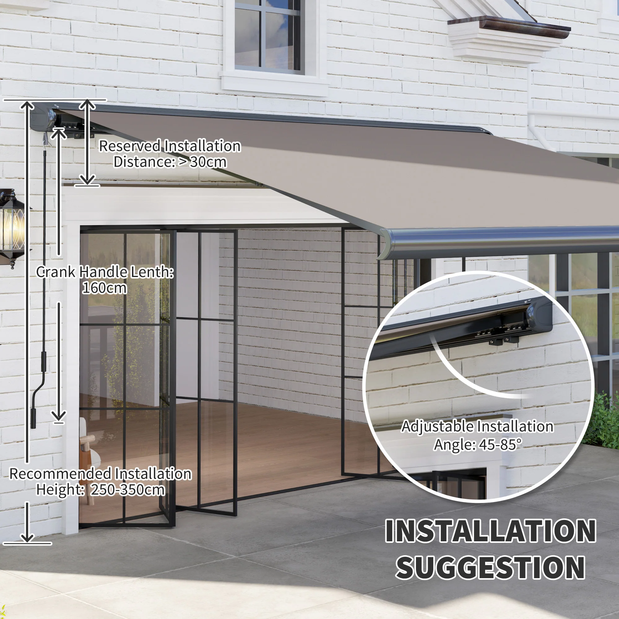 Outsunny DIY Retractable Canopy with Remote Controller for Patio, Light Grey - Image 17