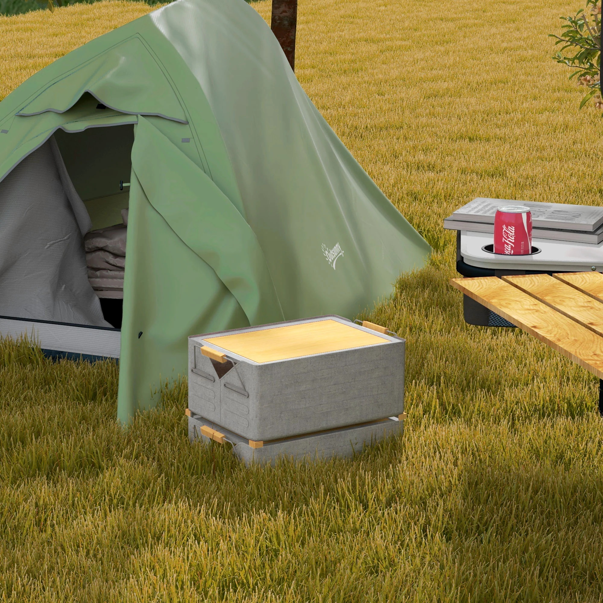 Outsunny Double Layer Camping Tent For 1-2 Man, 2000mm Waterproof - Orange/Green - Image 17