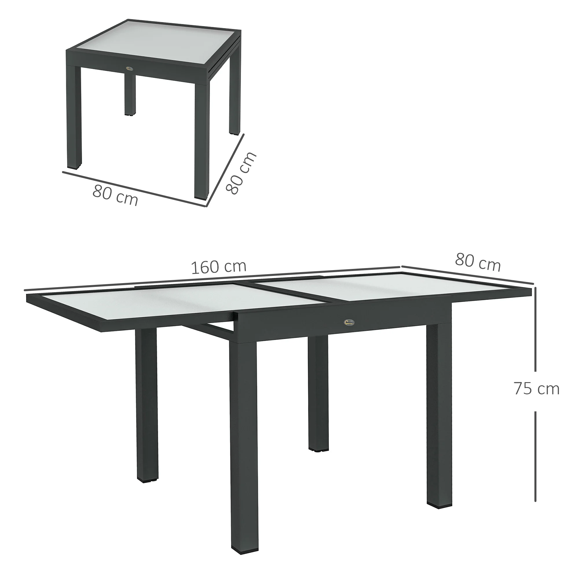 Outsunny Extendable Outdoor Dining Table Patio Table, Clear - Image 5
