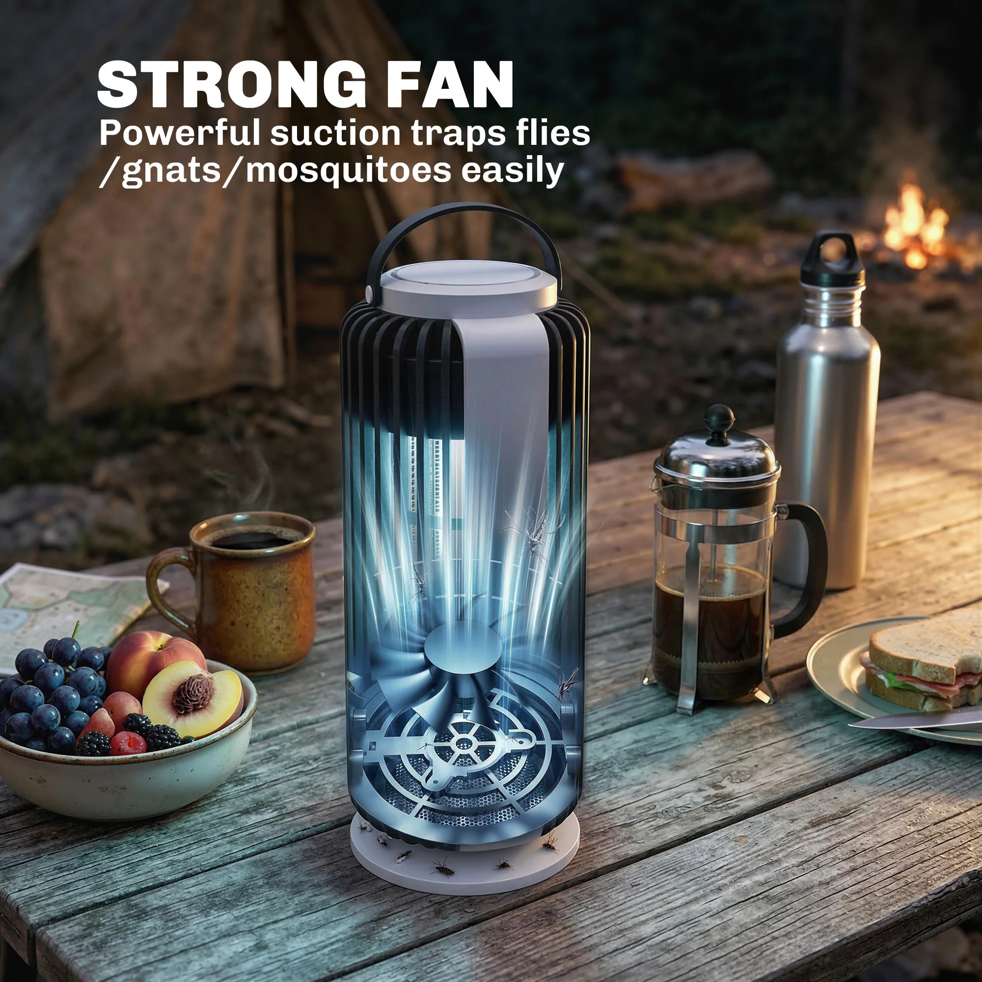 Outsunny Fly Zapper Electric Fly Killer With Fan, 365nm Light, Light Sensor - Image 4