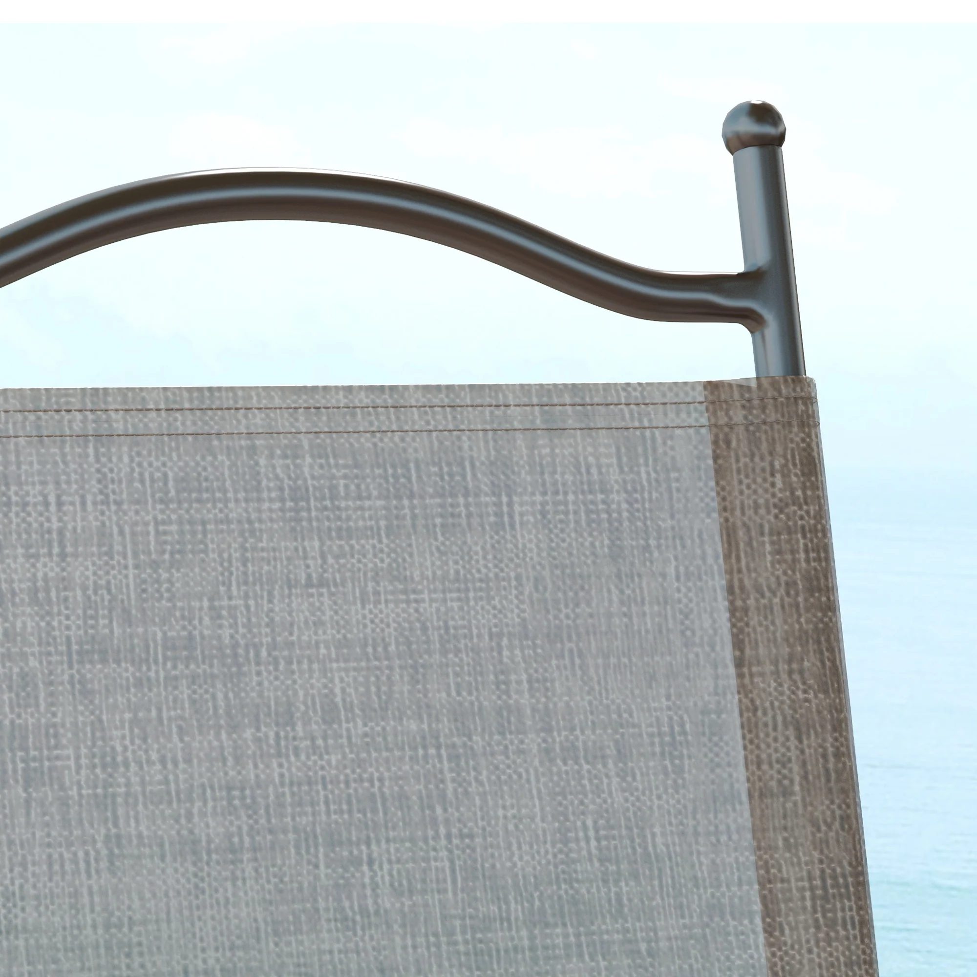 Outsunny Folding Chairs Set, Breathable Mesh Fabric Seat, Mixed Brown - Image 8