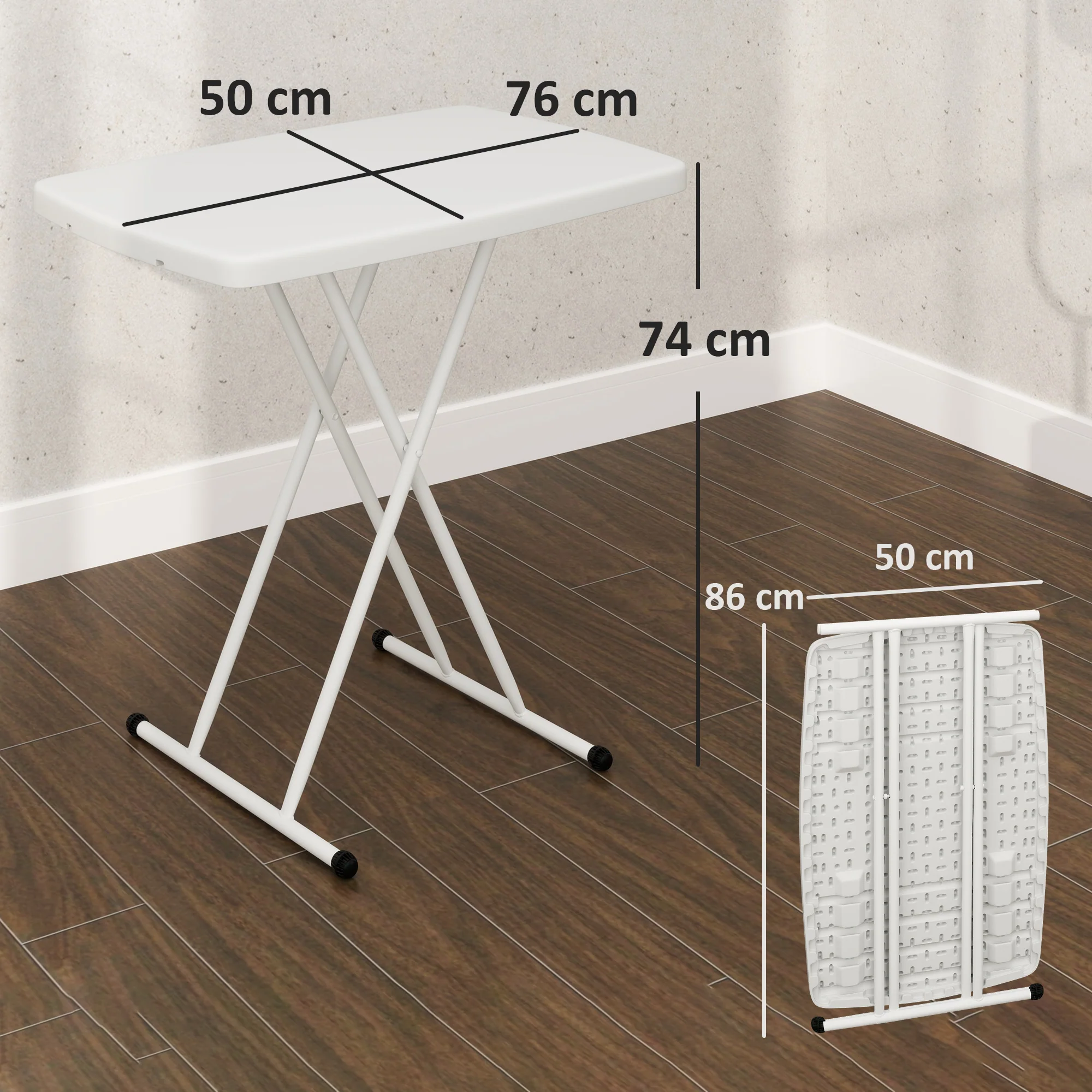 Outsunny Folding Coffee Table, Height Adjustable Bistro Table - Image 14