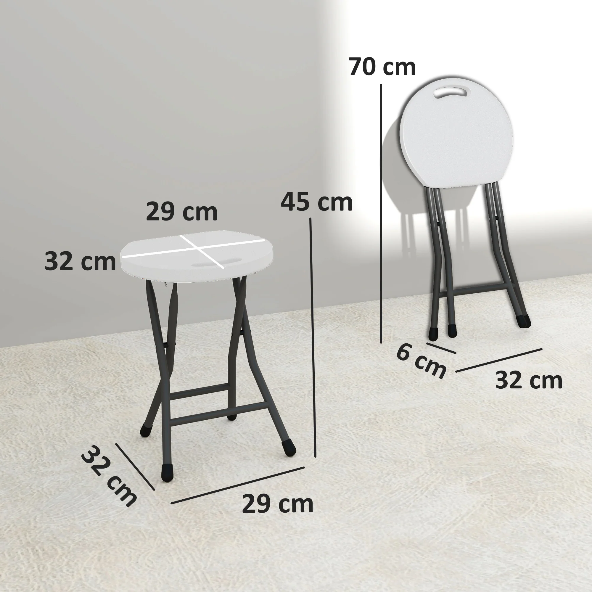 Outsunny Folding Stool Set Of 4, Decorative Garden Stool Set - Image 14