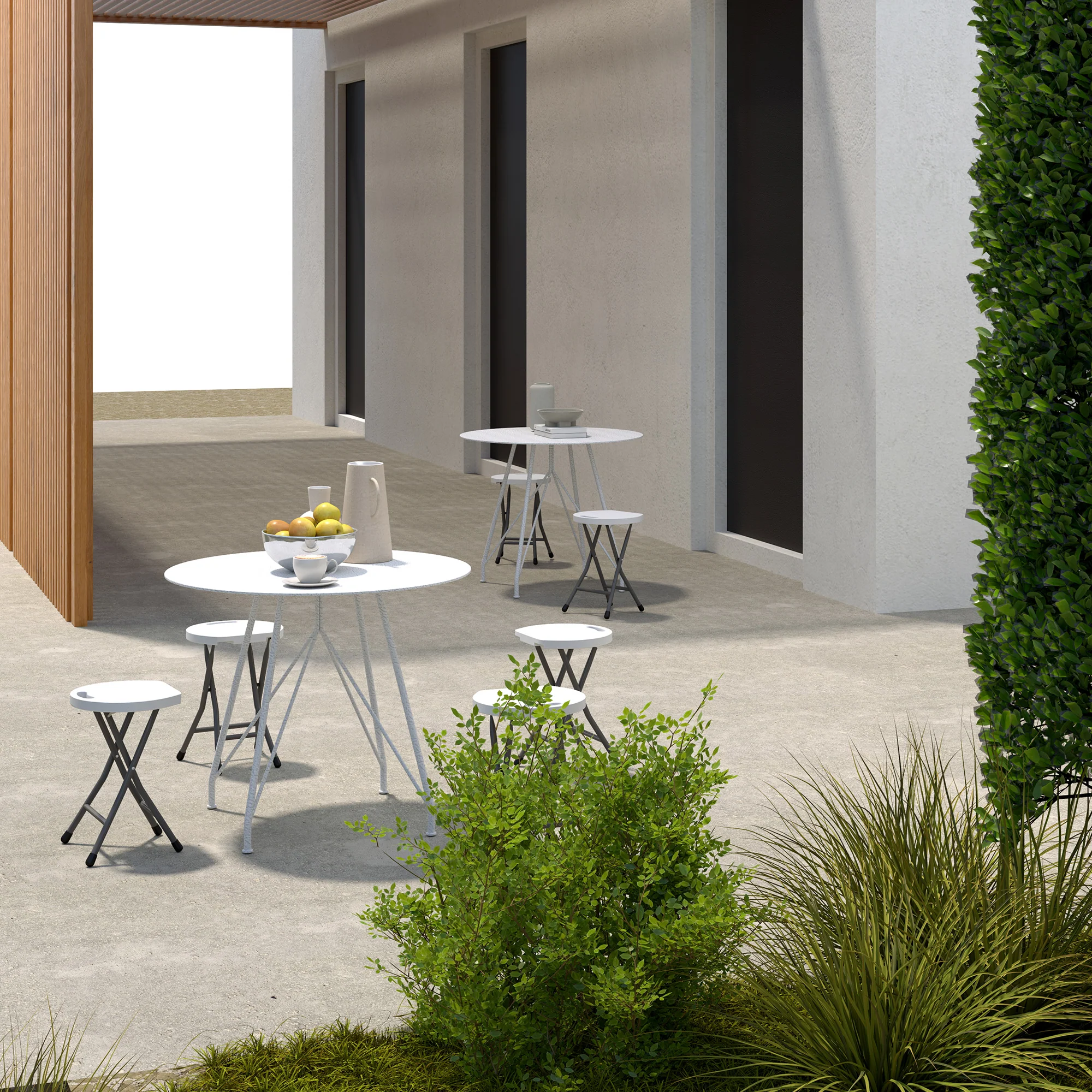 Outsunny Folding Stool Set Of 4, Decorative Garden Stool Set - Image 17