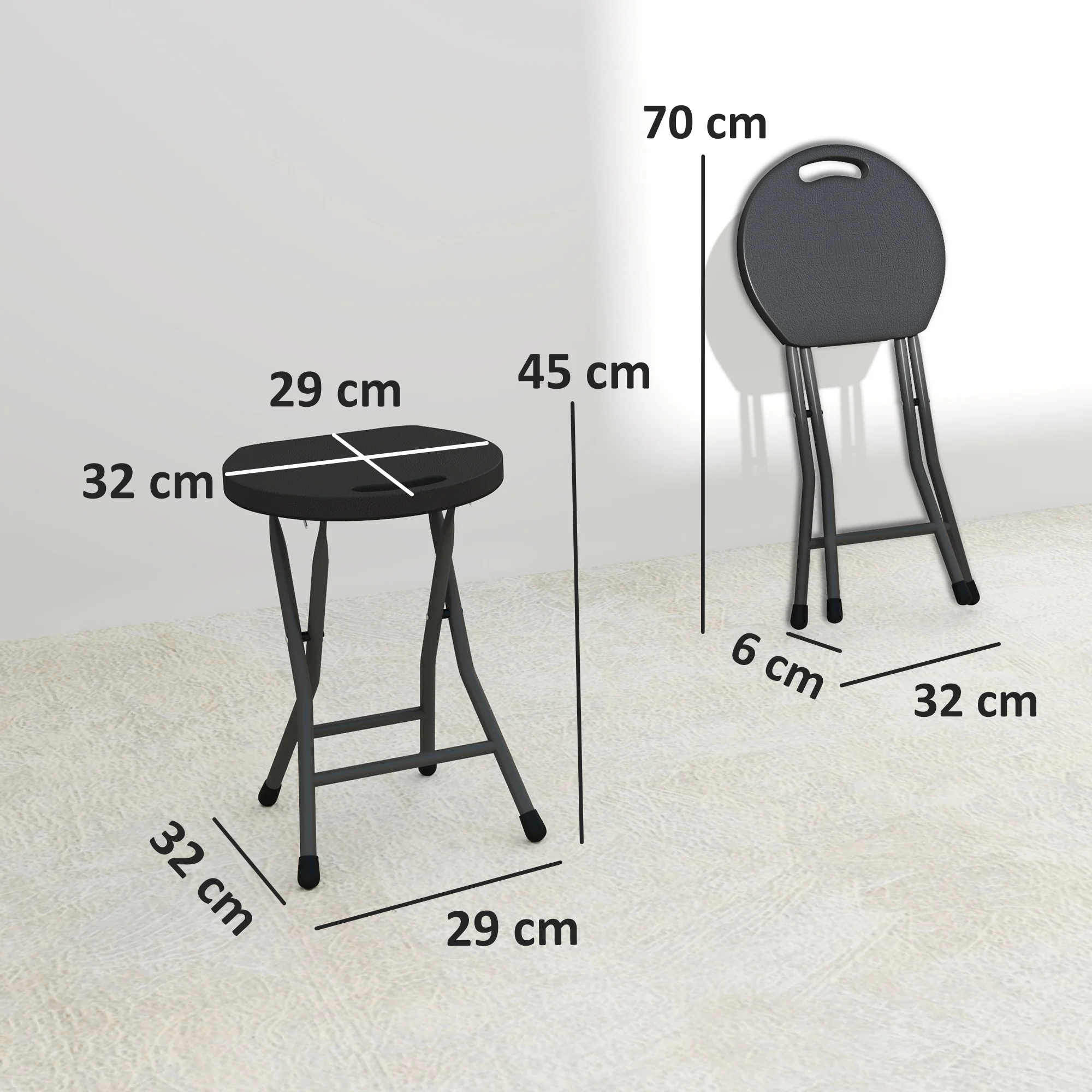 Outsunny Folding Stool Set Of 4, Decorative Garden Stool Set - Image 5