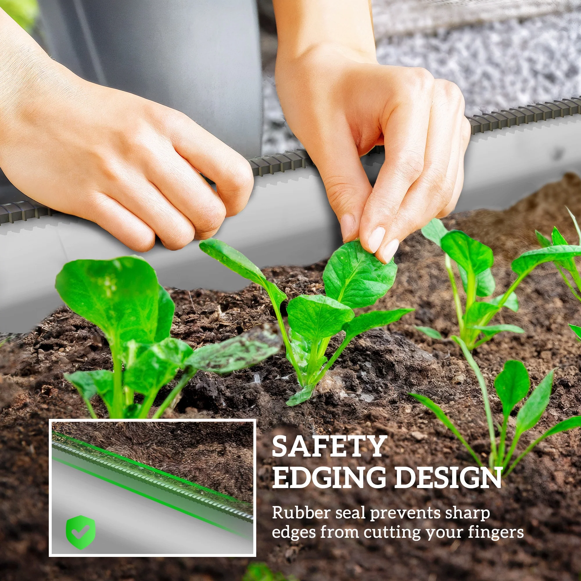 Outsunny Galvanised Raised Garden Bed Planter Box with Safety Edging Silver - Image 6