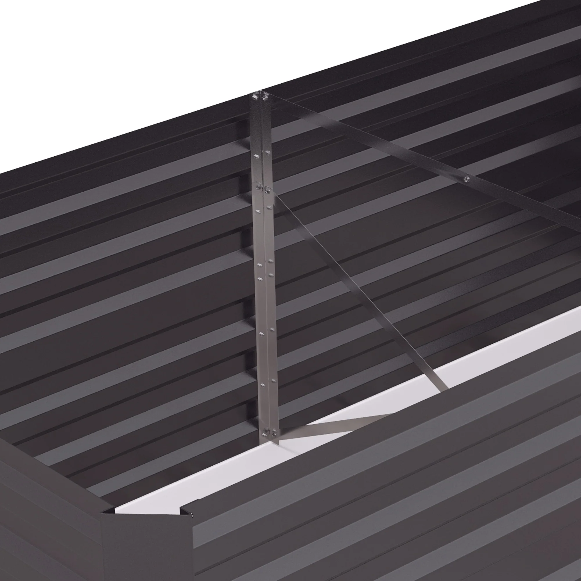 Outsunny Galvanised Steel Outdoor Raised Bed w/ Reinforced Rods, Dark Grey - Image 8