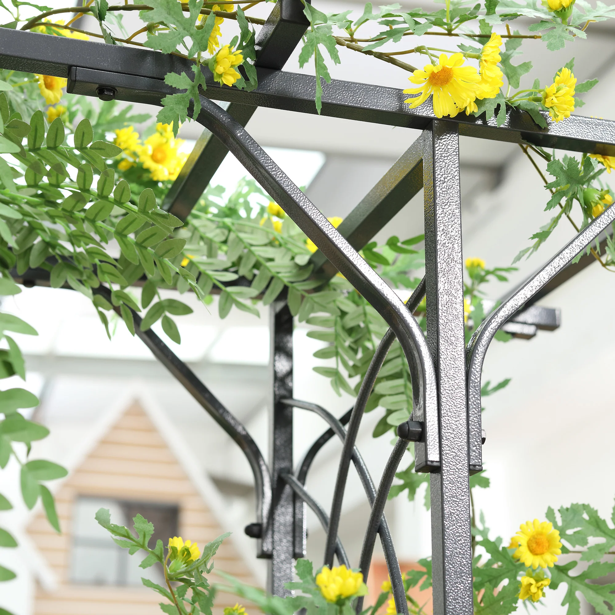 Outsunny Garden Arch Arbor for Decorative Climbing Plants Lawn Garden - Image 9