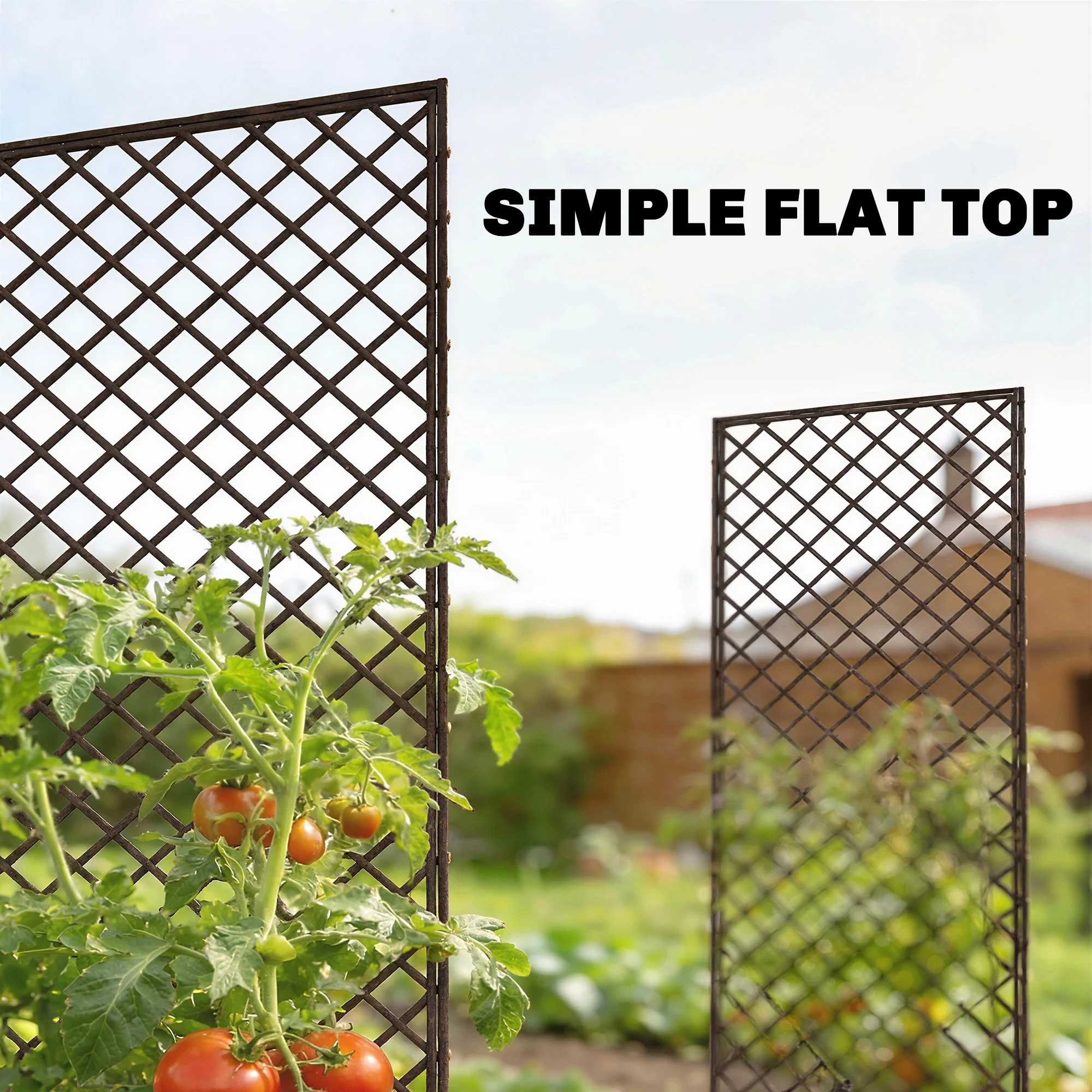 Outsunny Garden Arch, Wicker Trellis Support Frame With Flat Top, Natural - Image 5