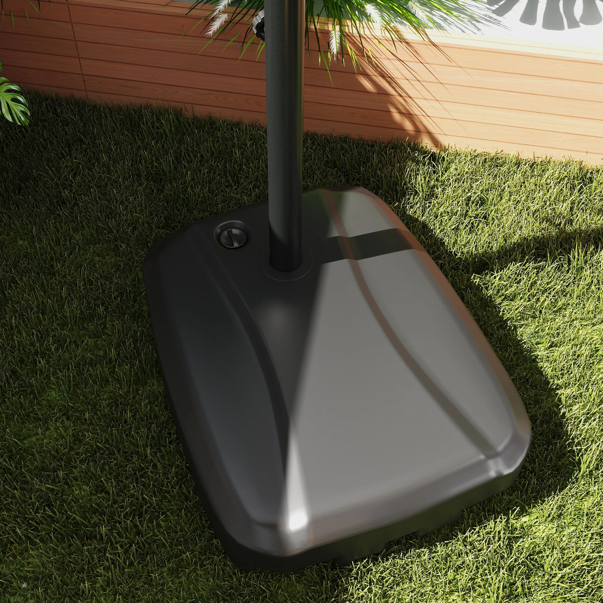Outsunny Garden Cantilever Parasol w/ Weighted Base Tilt Crank - Image 36