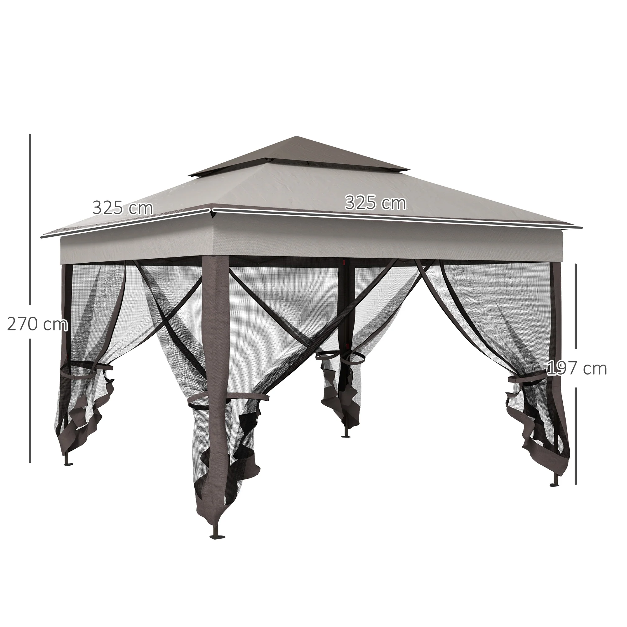 Outsunny Garden Folding Tent Heavy Duty Pop Up Gazebo For Party - Image 5