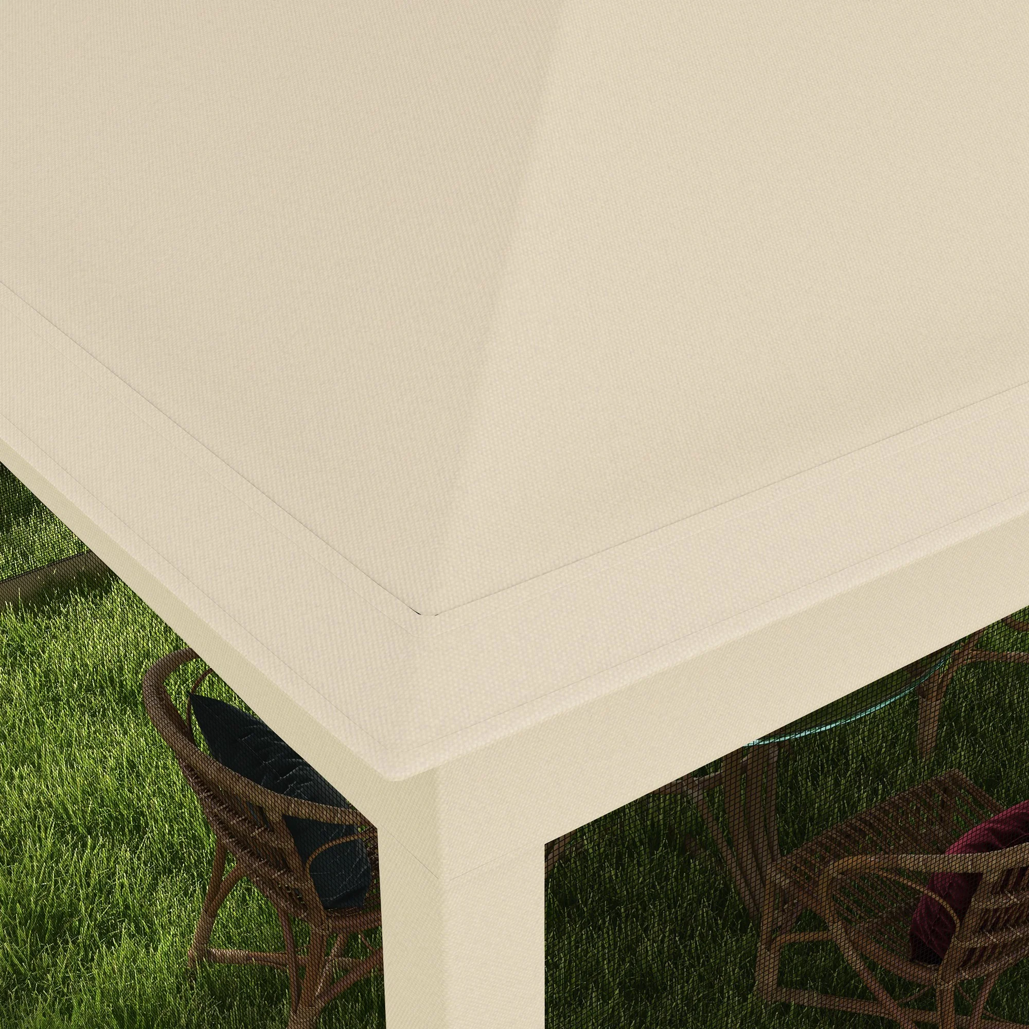Outsunny Garden Folding Tent Heavy Duty Pop Up Gazebo for Party Cream - Image 8