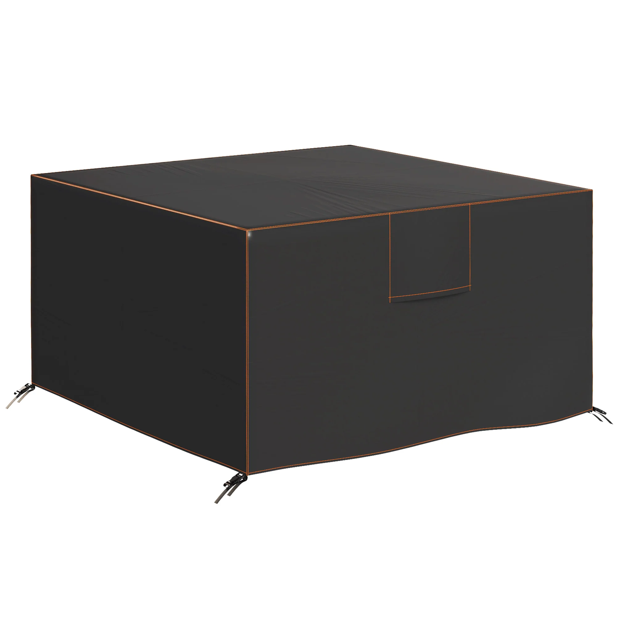 Outsunny Garden Furniture Cover, 420D Waterproof, 125 X 125 X 74 Cm, Black