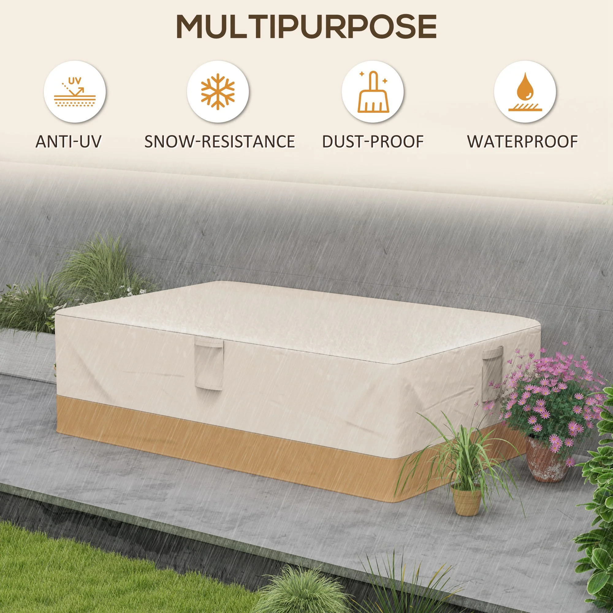 Outsunny Garden Furniture Covers Waterproof, 600D Oxford Fabric with Vents - Image 6