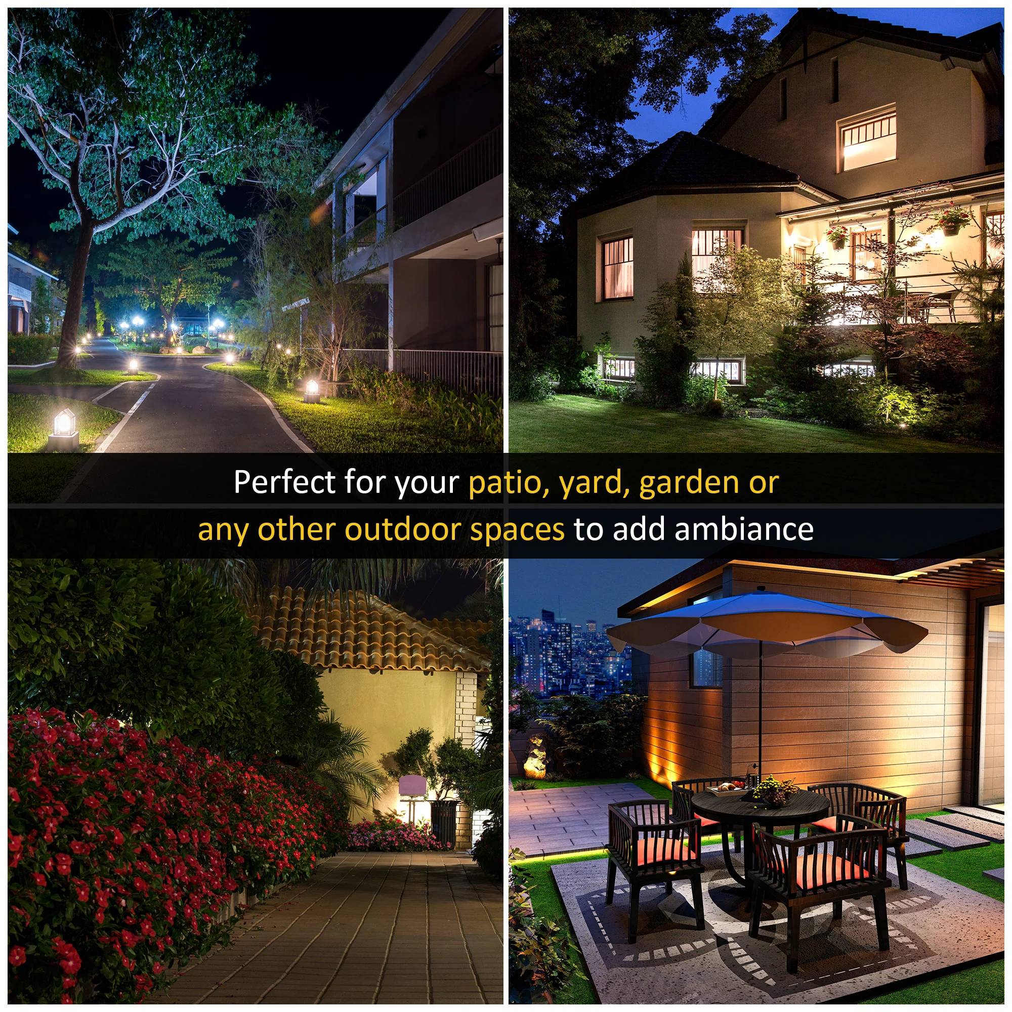 Outsunny Garden Lamp Post Light, IP44 Outdoor LED Solar Powered Lantern Lamp with Aluminium Frame for Patio, Pathway and Walkway, Black - Image 6