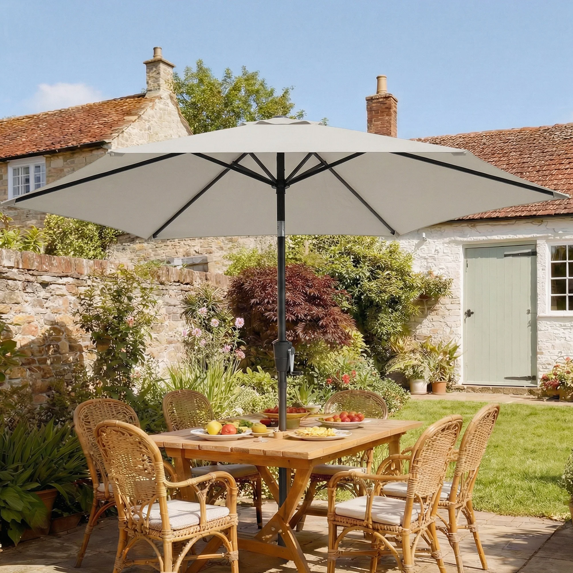 Outsunny Garden Parasol, 2m Outdoor Table Parasol Umbrella with Tilt - Image 2