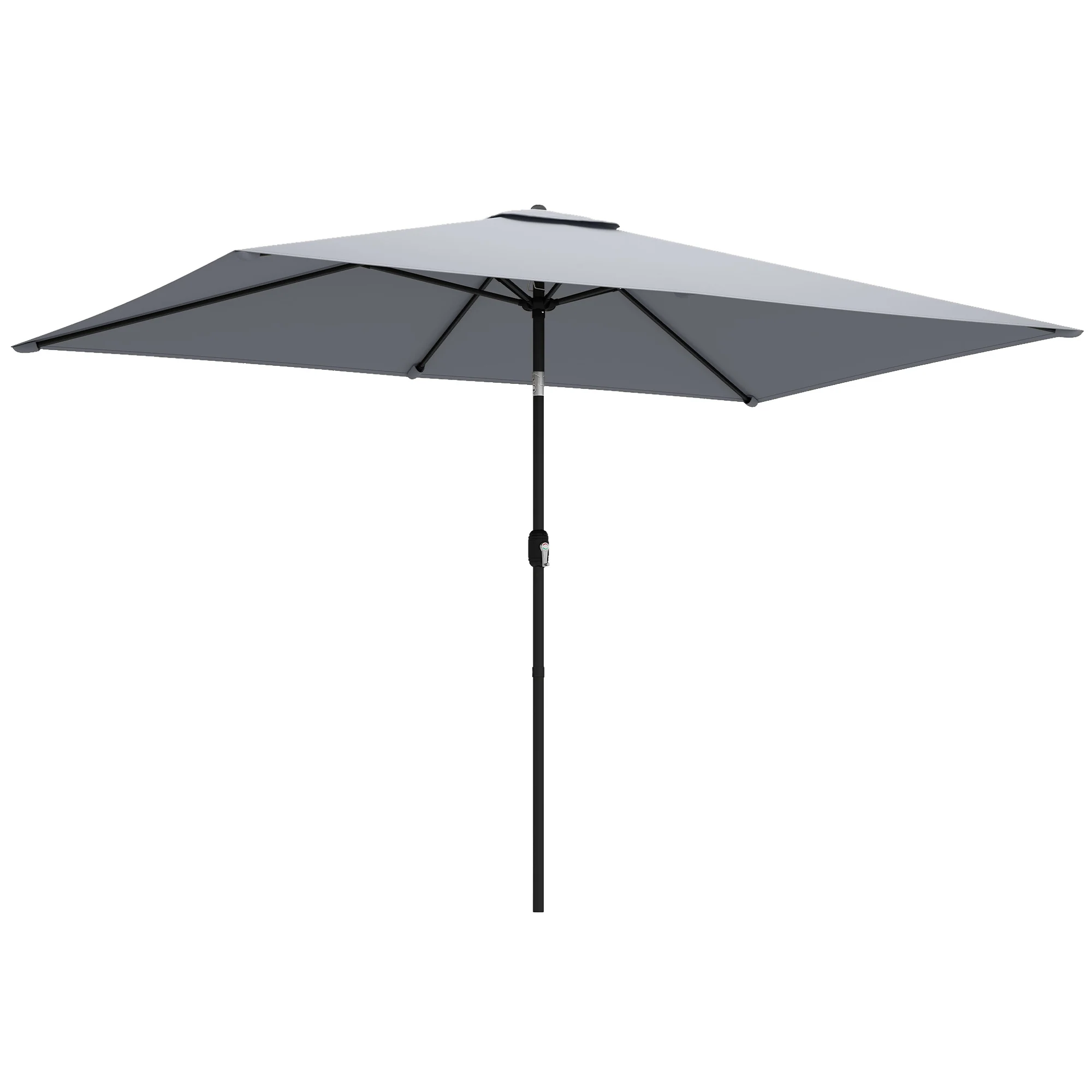 Outsunny Garden Parasol, Outdoor Umbrella With Tilt Function, Light Grey