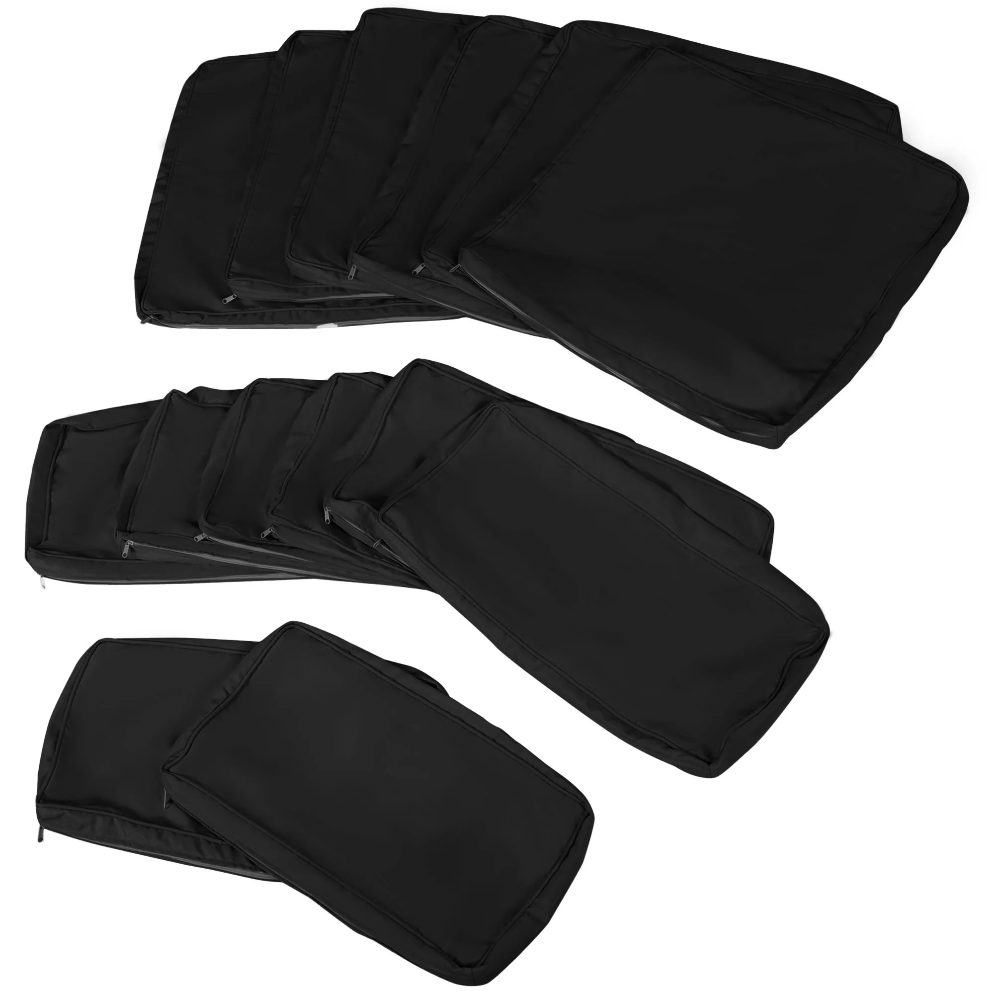 Outsunny Garden Rattan Sofa Set Polyester Cover Replacement No Cushion Black - Image 7