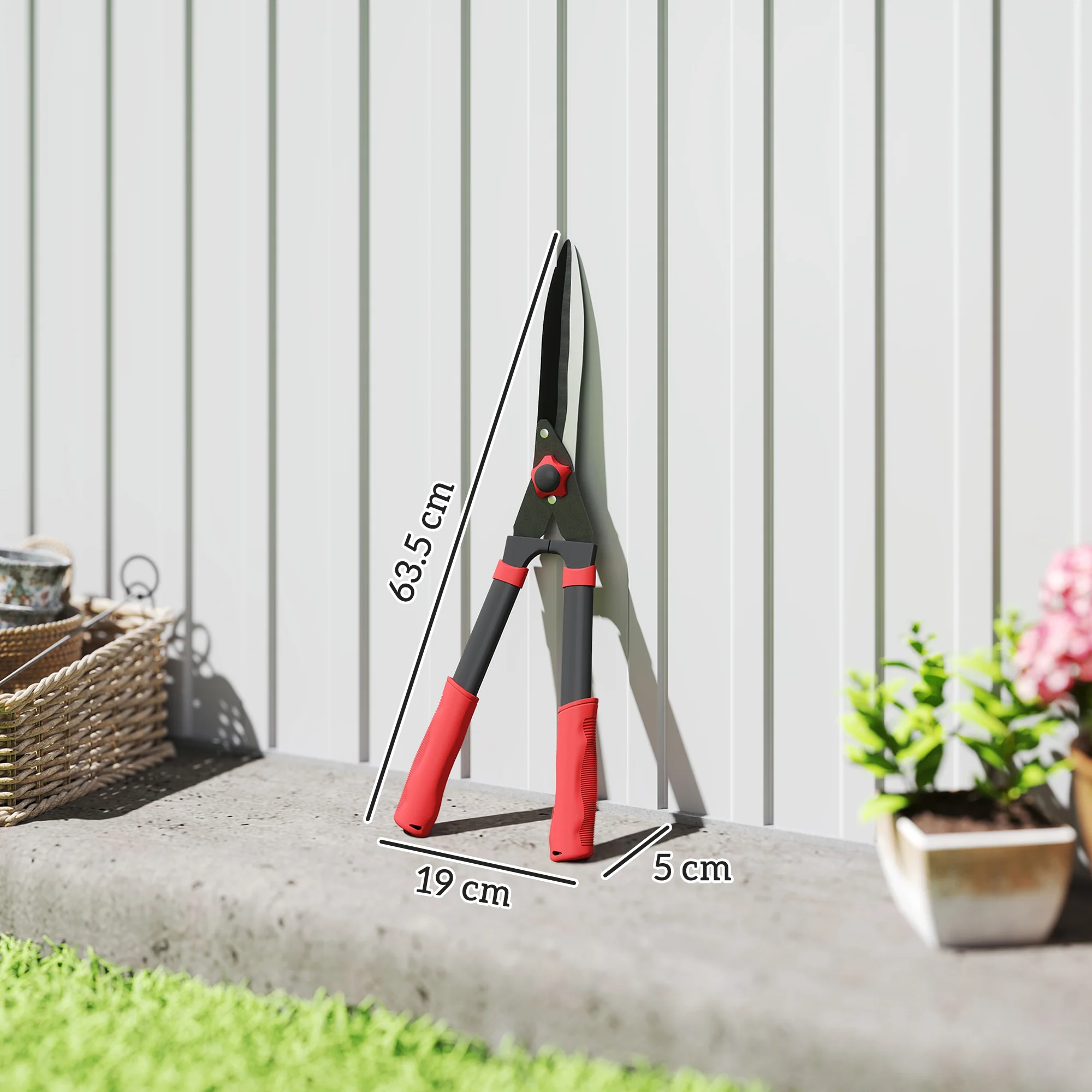 Outsunny Garden Shears, 63.5 cm Hedge Shears with Razor-Sharp Blades - Image 5