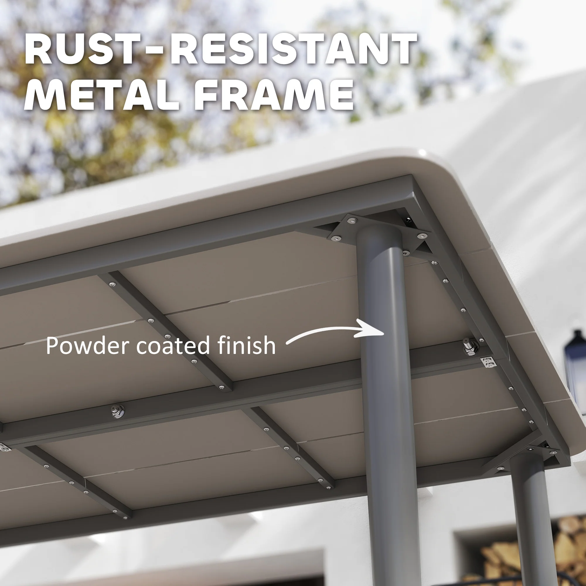 Outsunny Garden Table with Rust Resistant Metal Frame - Image 13
