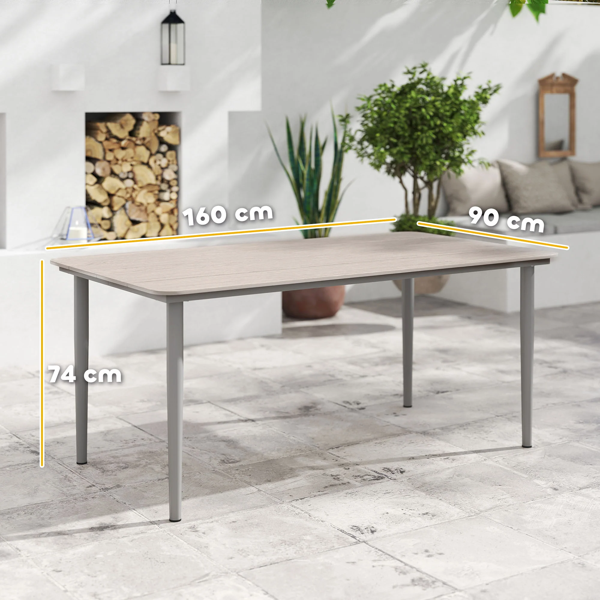 Outsunny Garden Table with Rust Resistant Metal Frame - Image 14