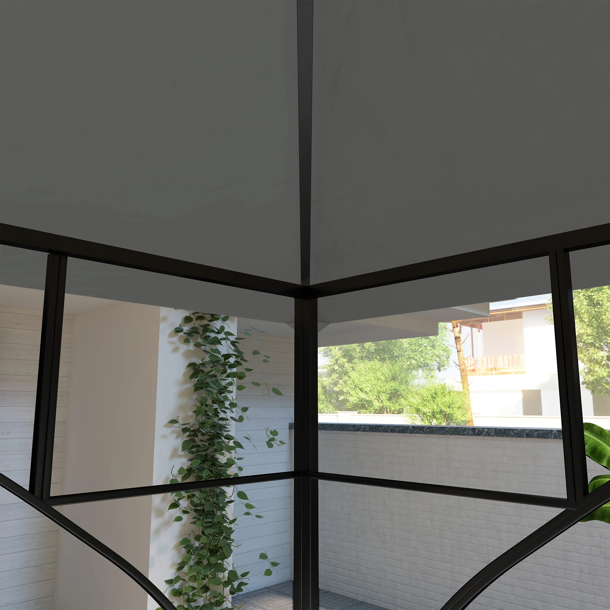 Outsunny Gazebo Canopy Replacement Cover 3 x 3(m) 2-Tier Roof Top for Garden - Image 18
