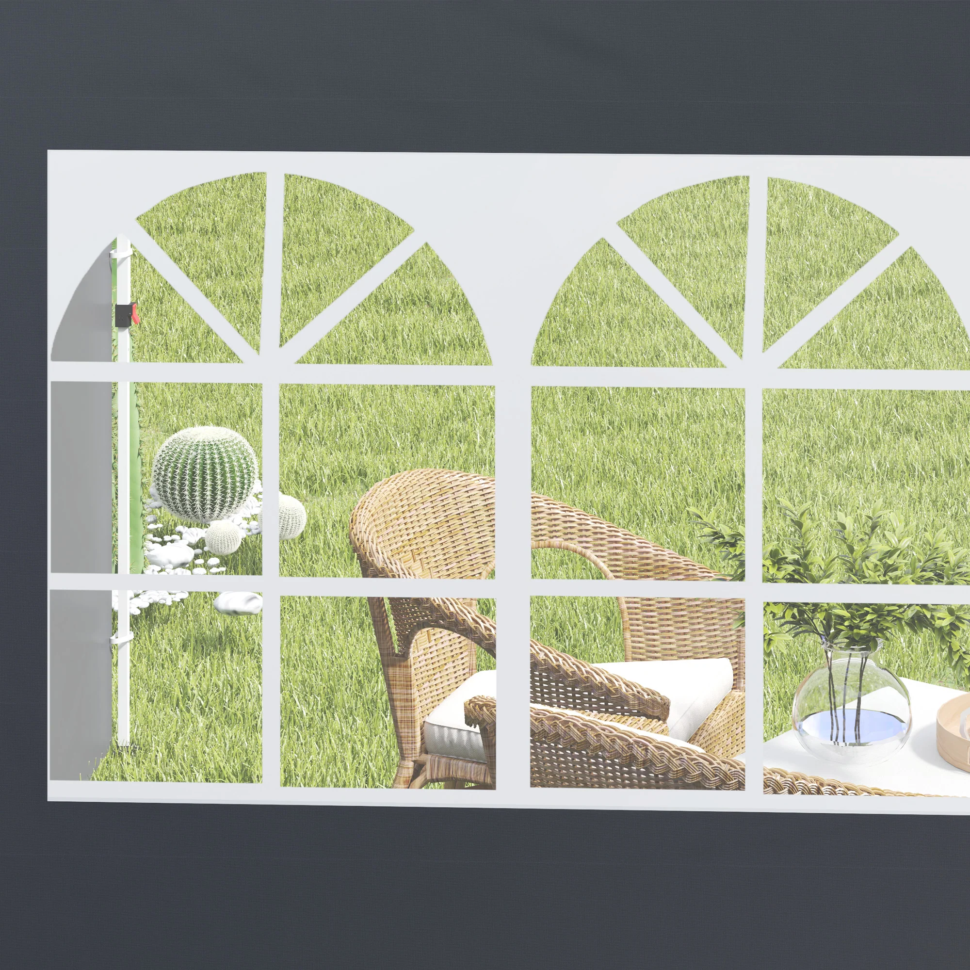 Outsunny Gazebo Replacement Exchangeable Wall Panels W/  Window, Dark Grey - Image 9