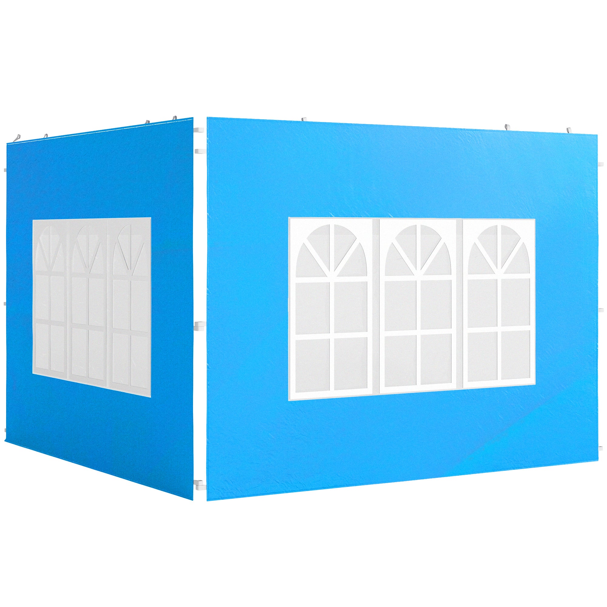 Outsunny Gazebo Side Panels For 3x3(m) Or 3x6m Gazebo Canopy, 2 Pack, Blue