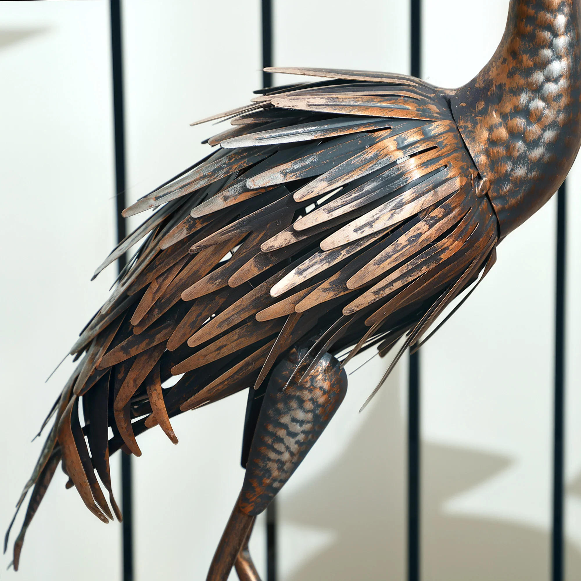 Outsunny Heron Garden Statue, Metal Garden Gift With Stakes, Silver Tone - Image 8