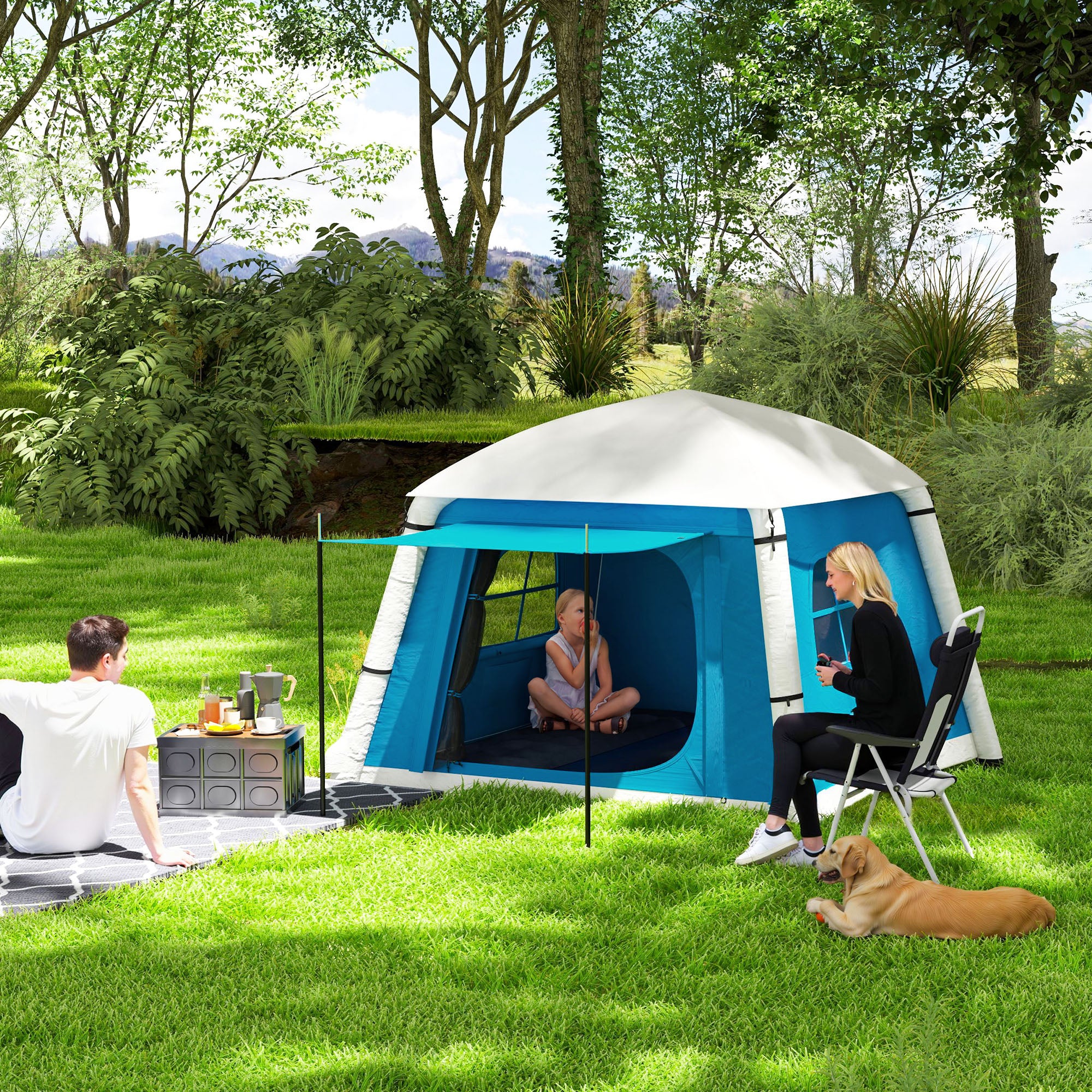 Outsunny Inflatable Camping Tent, Easy Setup 2 Man Tent - Image 20