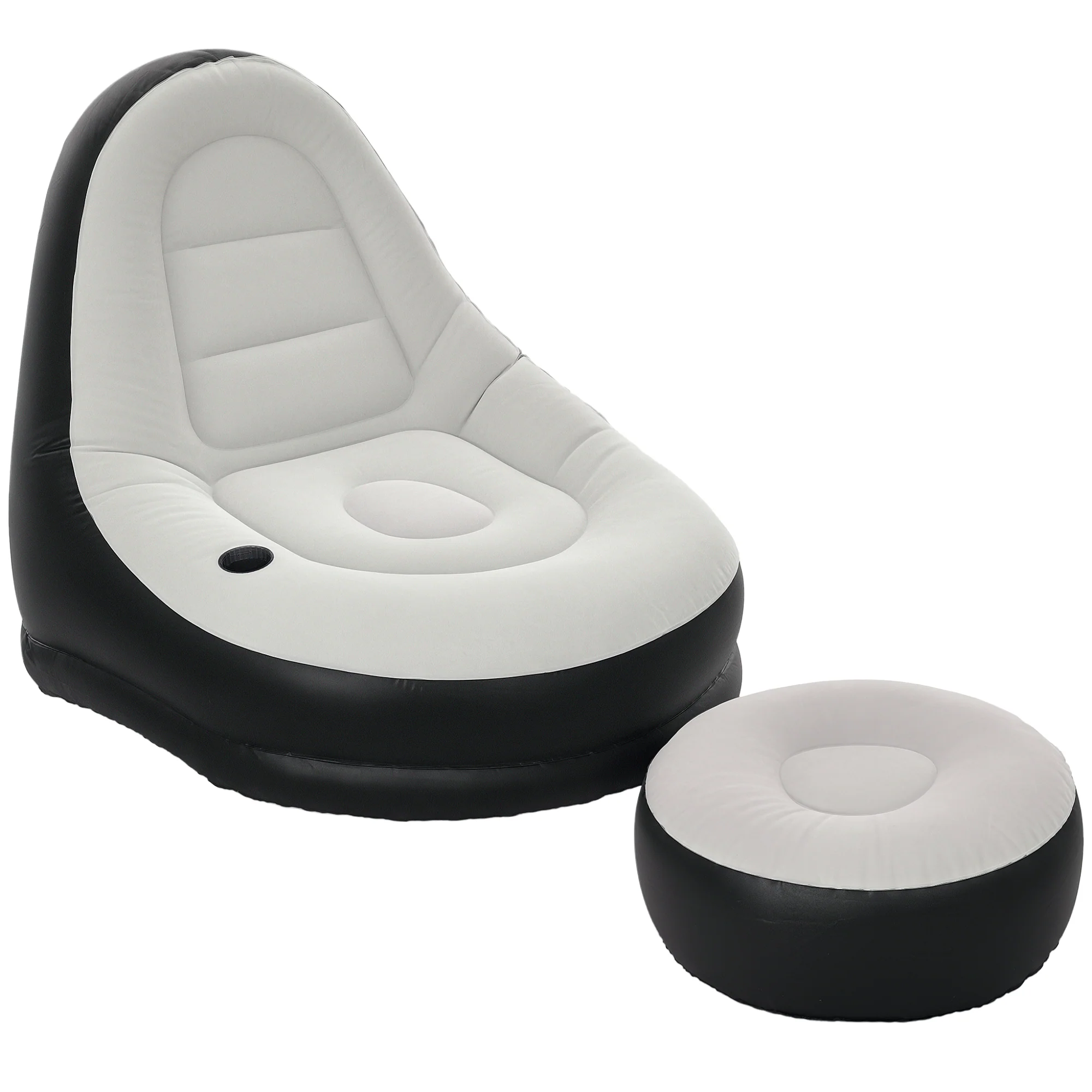 Outsunny Inflatable Chair And Footstool For Gaming, Reading, Watching