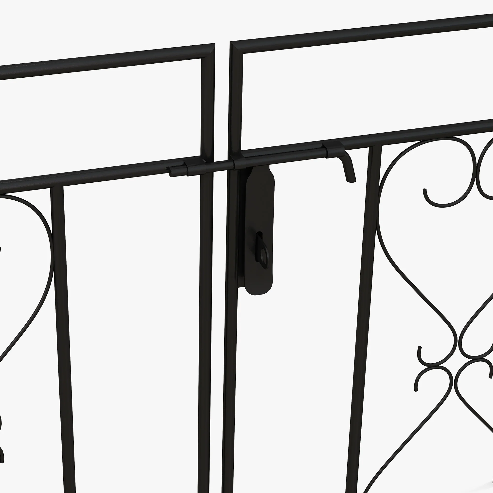 Outsunny Metal Garden Arch with Double Gate, Garden Arbor Climbing Plants - Image 7