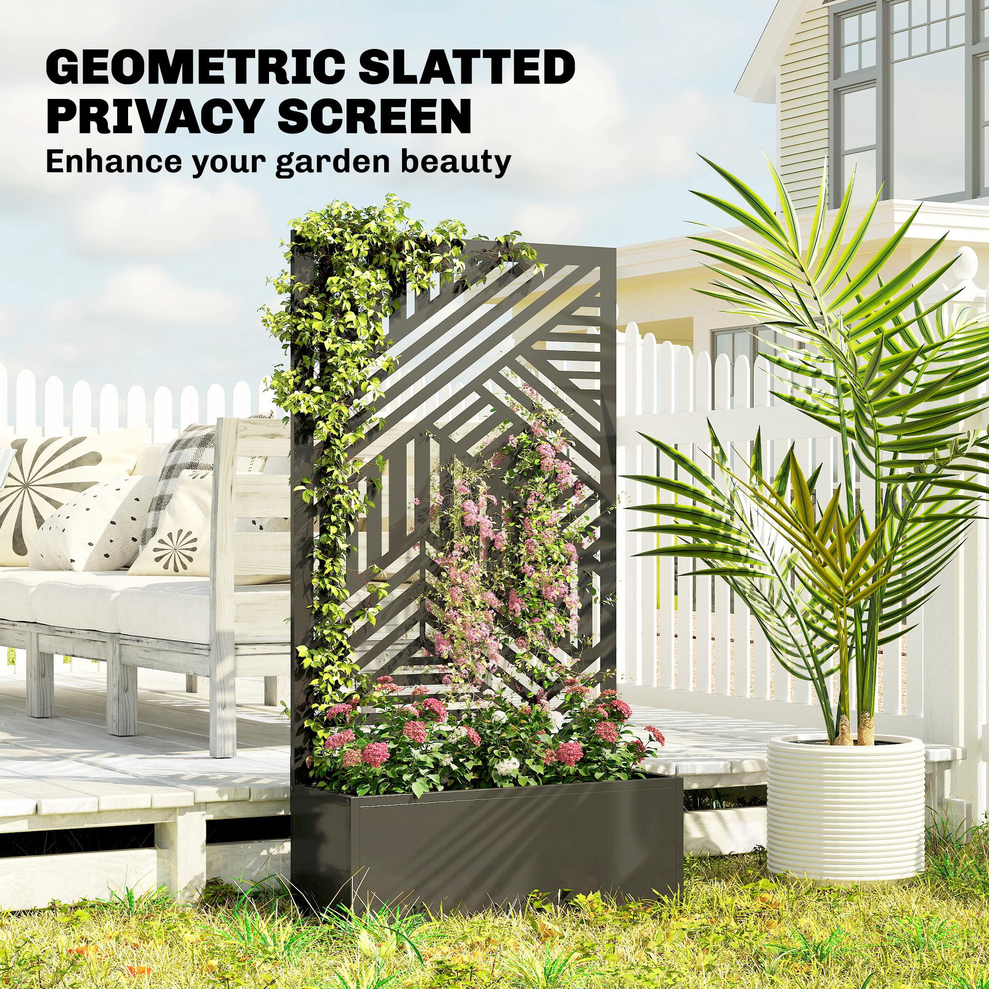 Outsunny Metal Garden Bed for Garden with Trellis, Raised Garden Bed - Image 5
