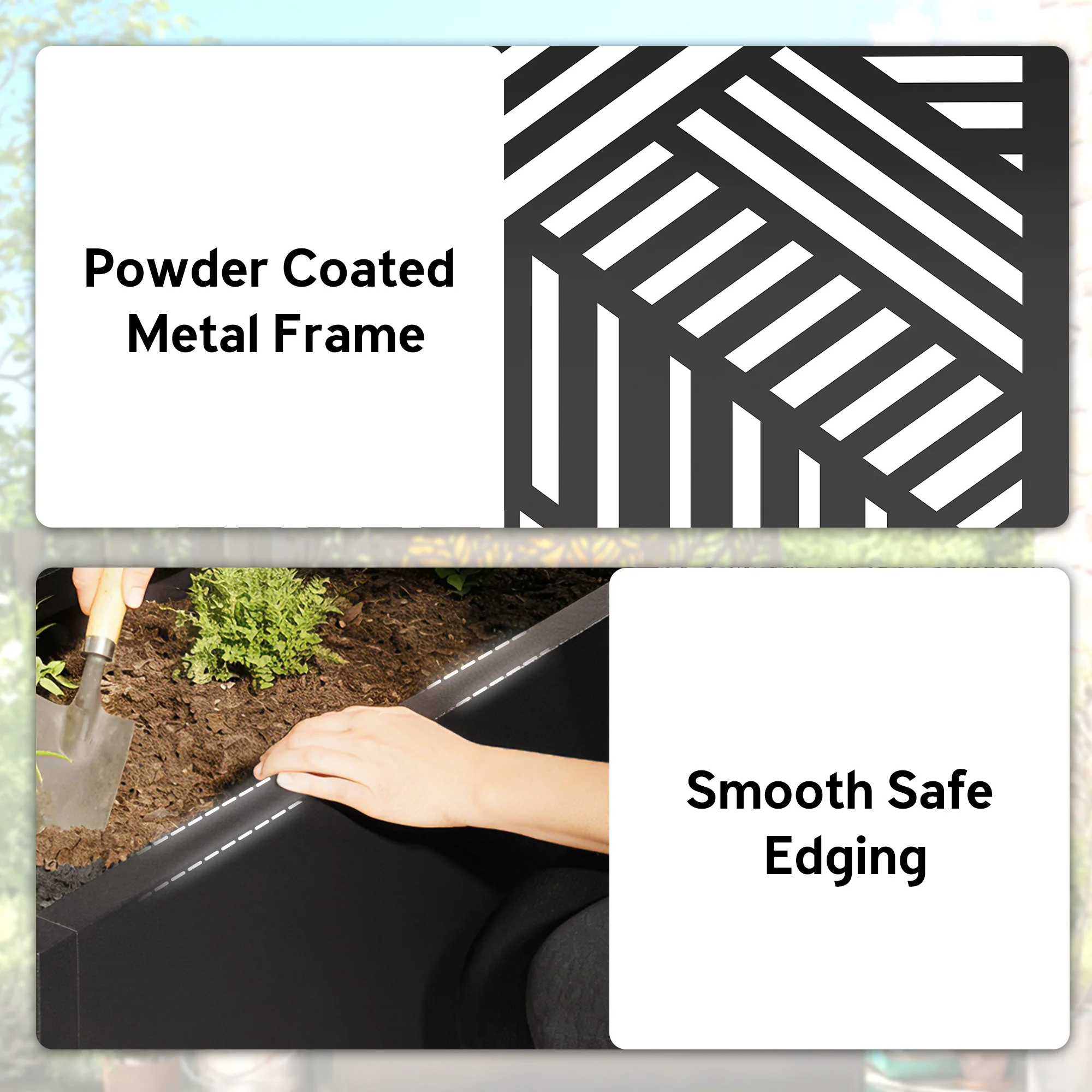 Outsunny Metal Garden Bed for Garden with Trellis, Raised Garden Bed - Image 6