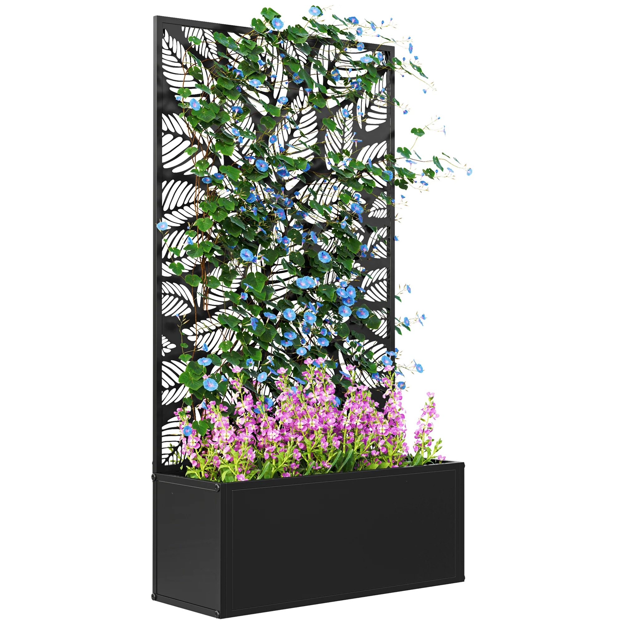 Outsunny Metal Raised Garden Bed with Trellis, Outdoor Elevated Planter Box - Image 19