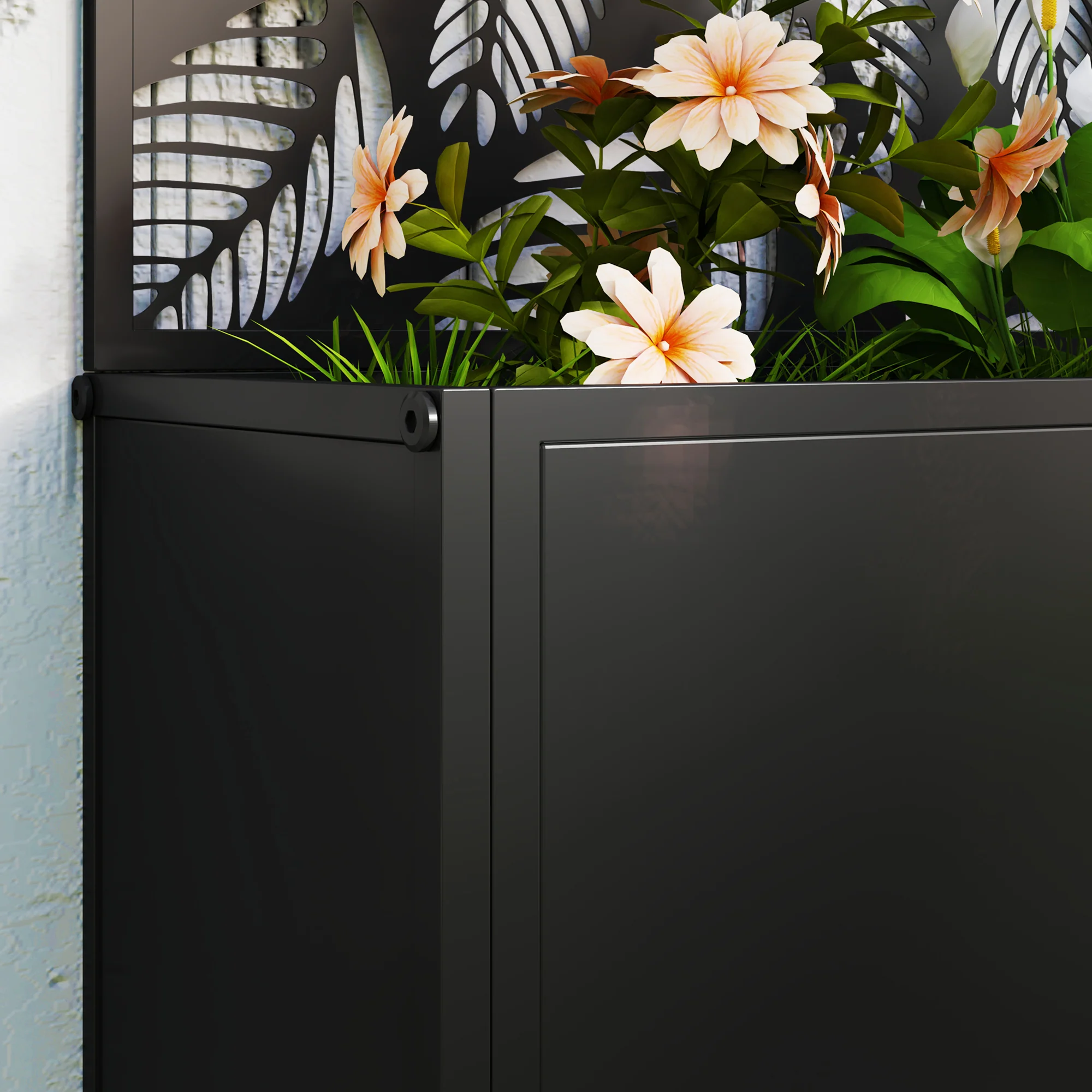 Outsunny Metal Raised Garden Bed with Trellis, Outdoor Elevated Planter Box - Image 27
