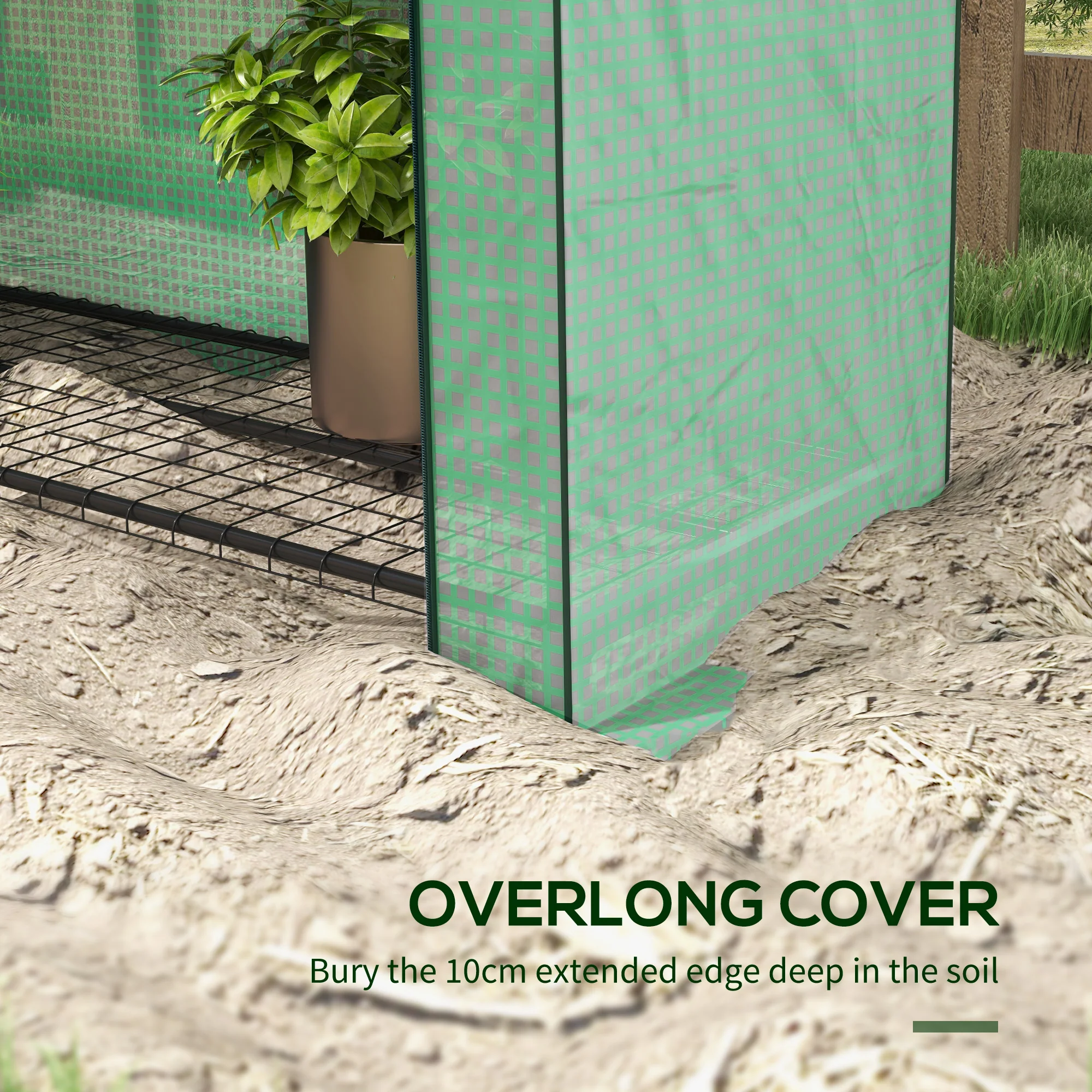 Outsunny Mini Green House with 4 Tier Shelves, 170H x 120W x 50Dcm, Green - Image 7