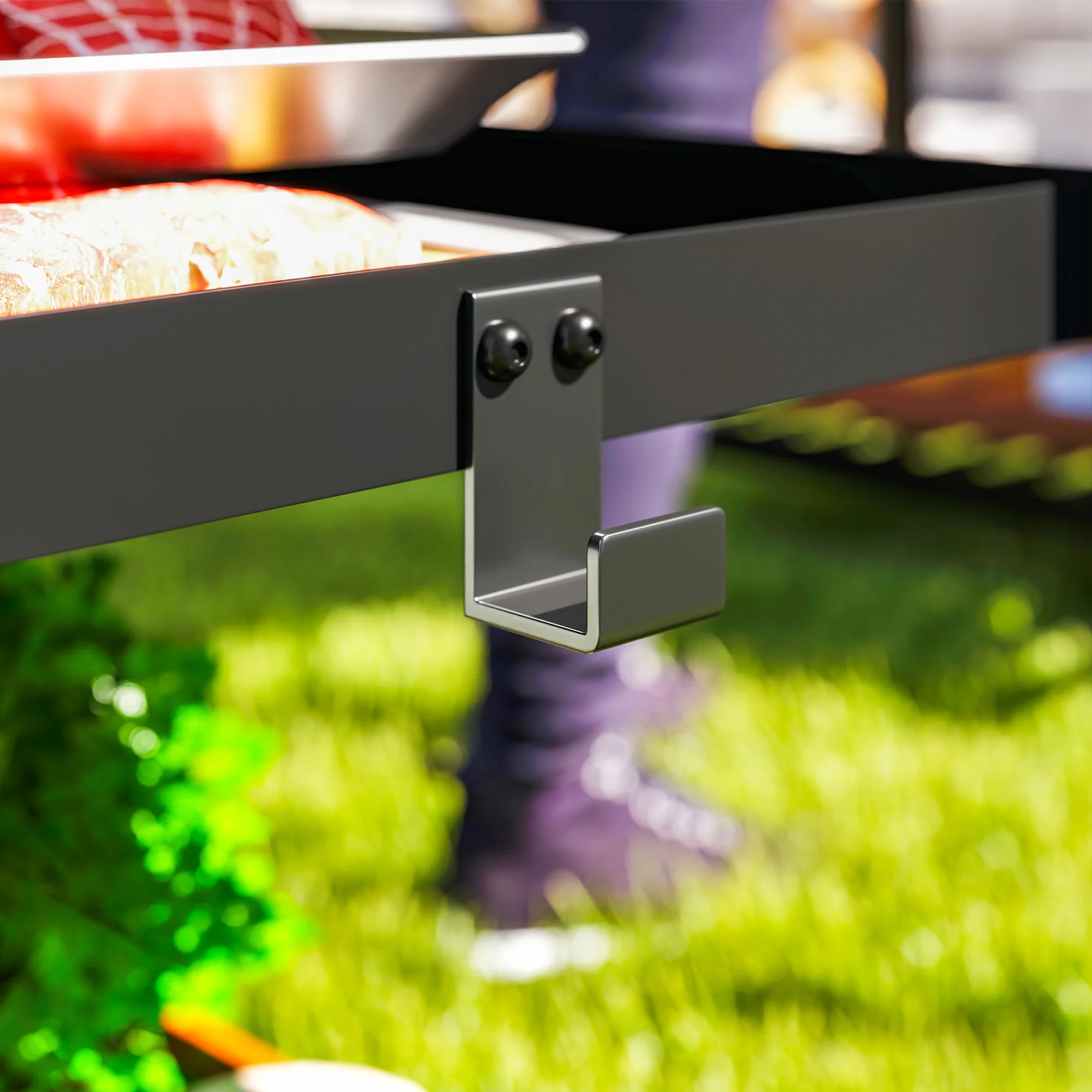 Outsunny Outdoor BBQ Table with 2-Tier Shelf, Outdoor Kitchen - Image 9