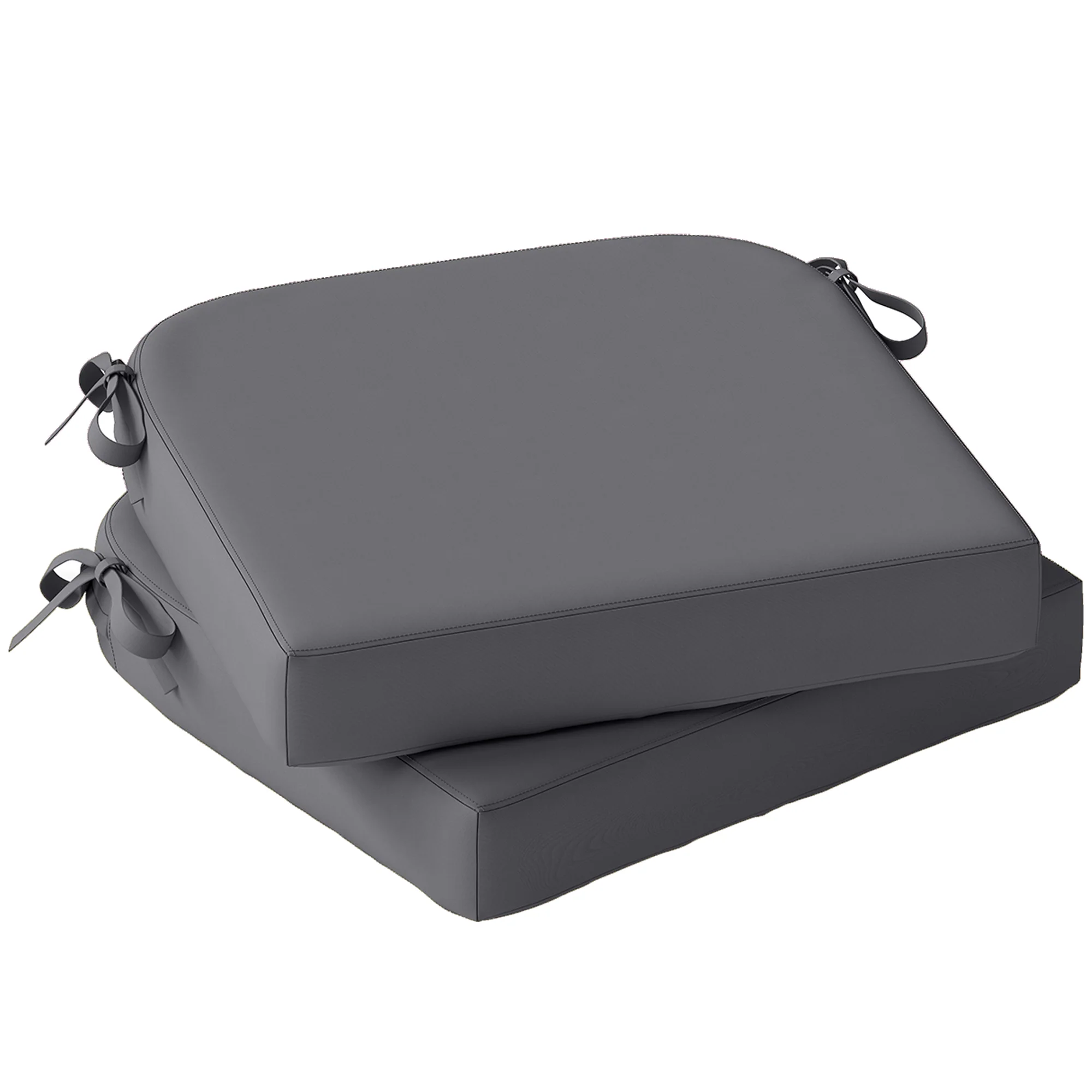 Outsunny Outdoor Chair Seat Cushions Set of 2, Garden Chair Cushions, Grey