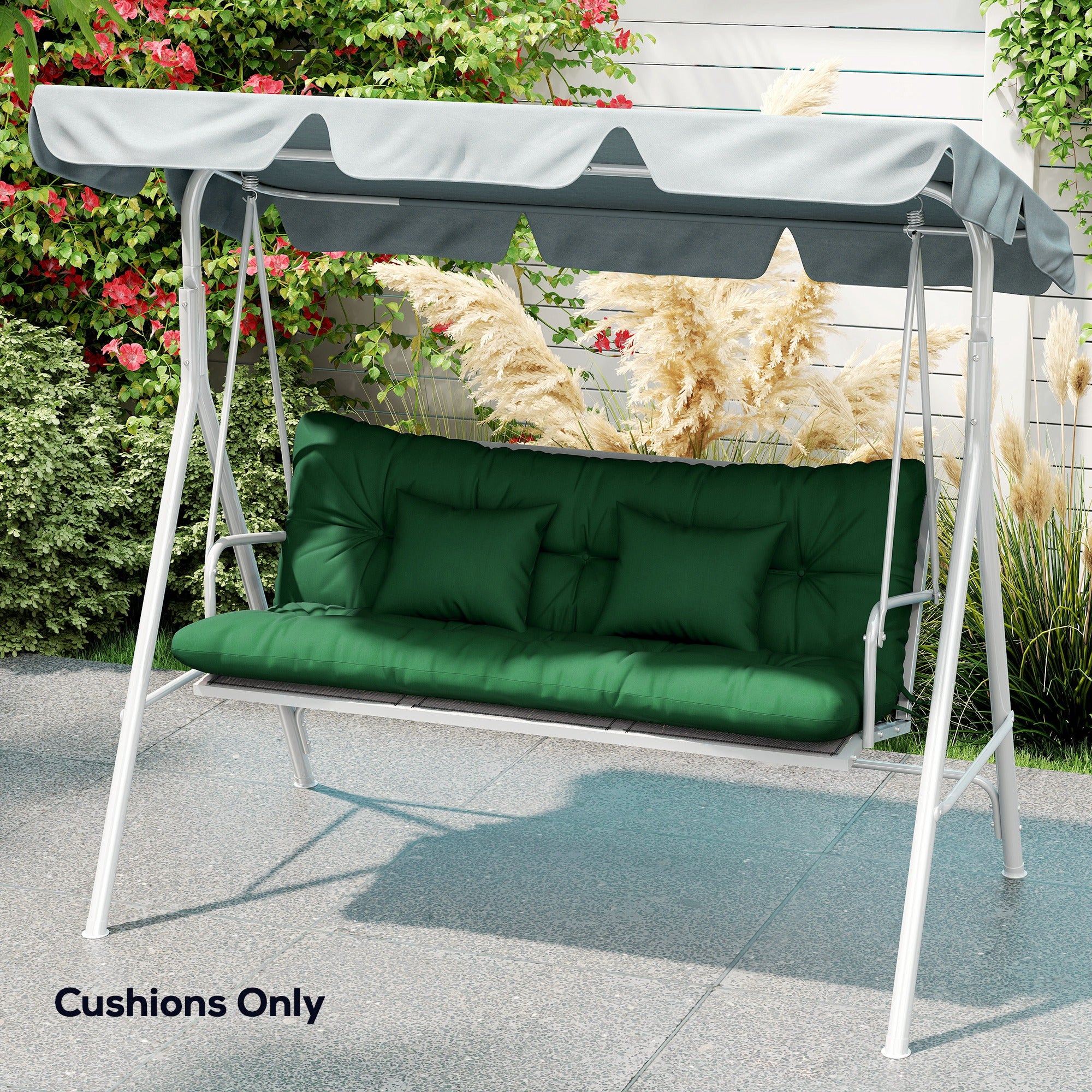 Outsunny Outdoor Seat Cushions Back Cushion with 2 Pillows, Seat Pads - Image 9