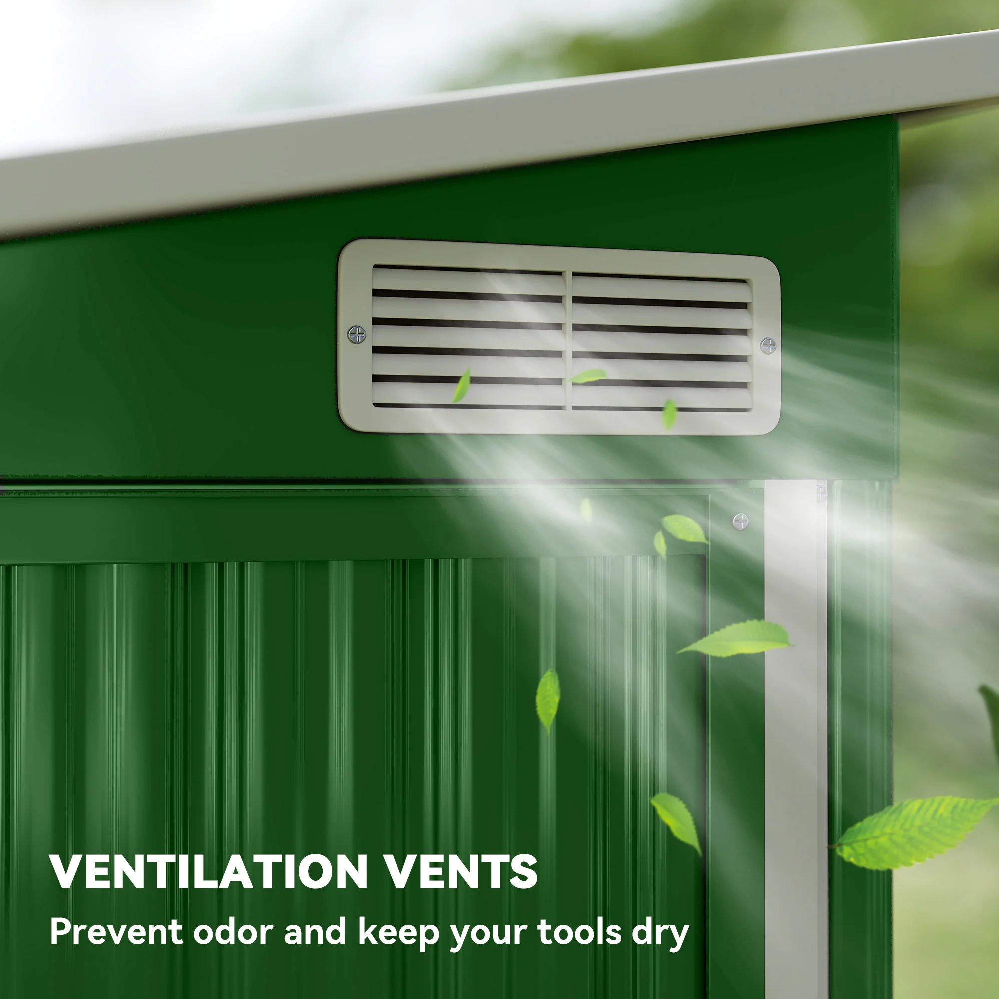 Outsunny Outdoor Storage Shed, 7.5 X 4.3ft Metal Garden Shed, Green - Image 7
