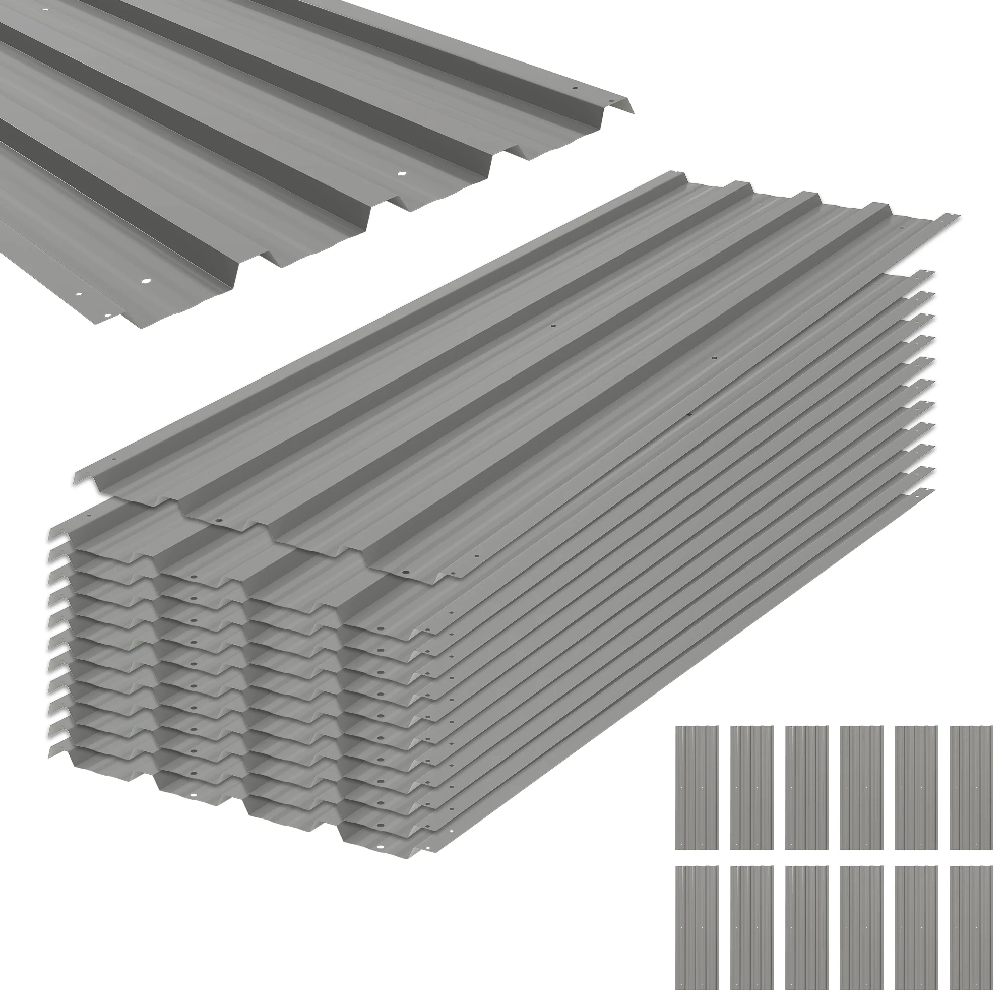 Outsunny Pack Of 12 Metal Roofing Sheets For Greenhouse - Image 10