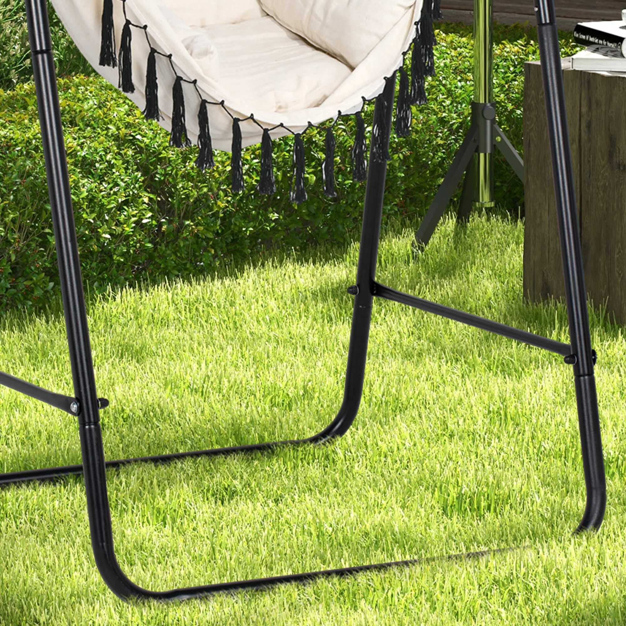 Outsunny Patio Hammock Chair W/ Stand, Hanging Chair W/ Cushion, Armrest - Image 18