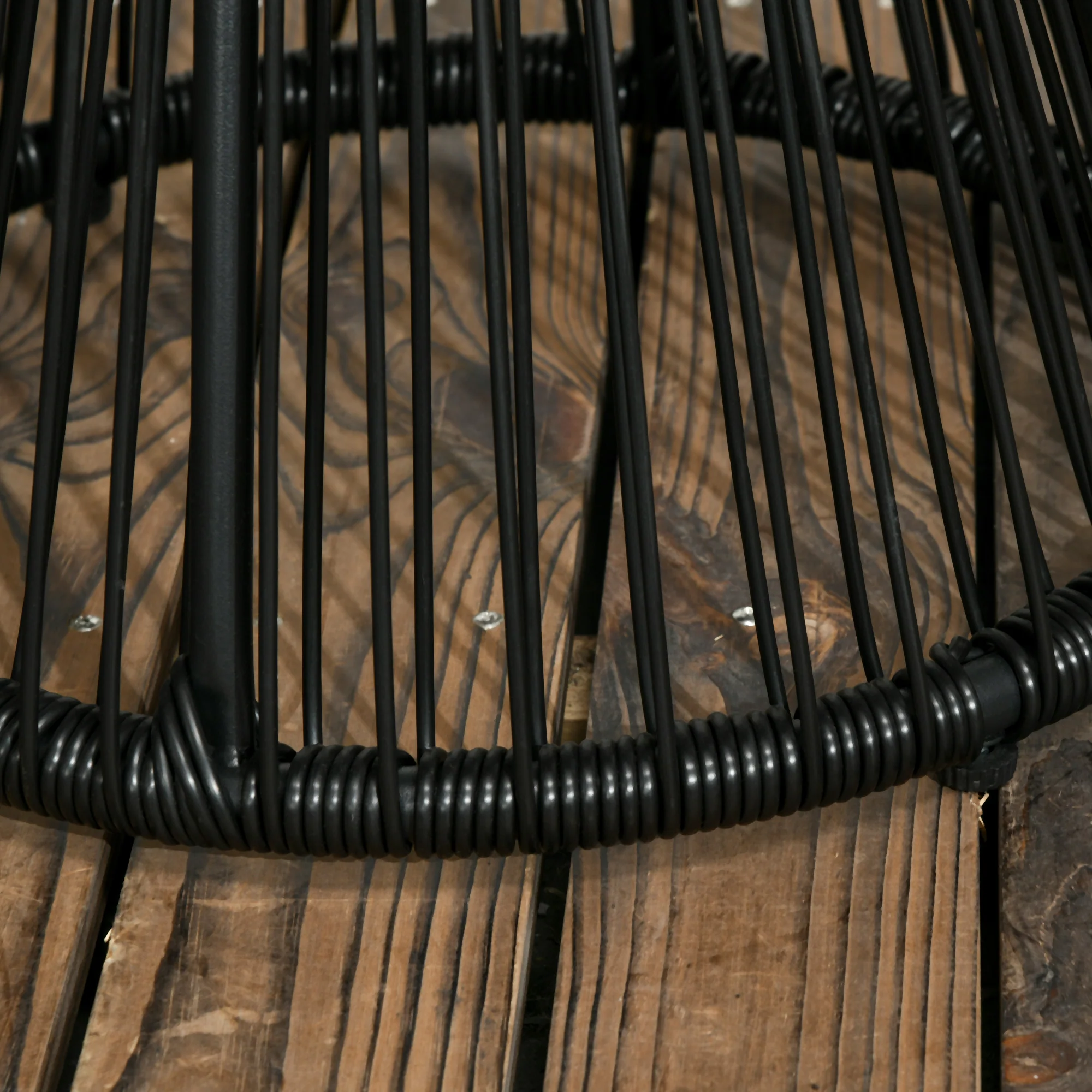 Outsunny PE Rattan End Table, Round Hollow Drum Design Side Table, Black - Image 9