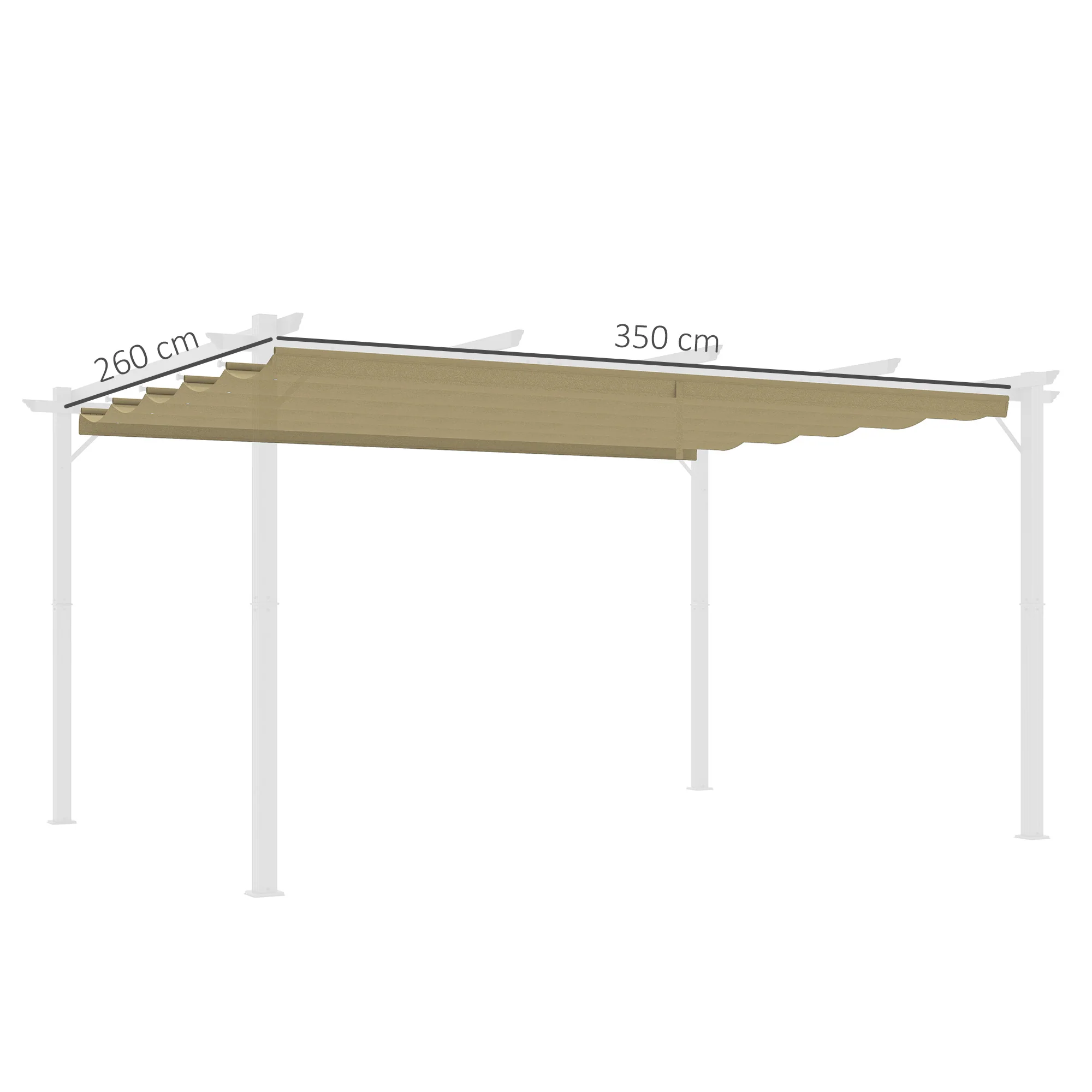 Outsunny Pergola Shade Cover Replacement Canopy for 4 x 3(m) Pergola - Image 10
