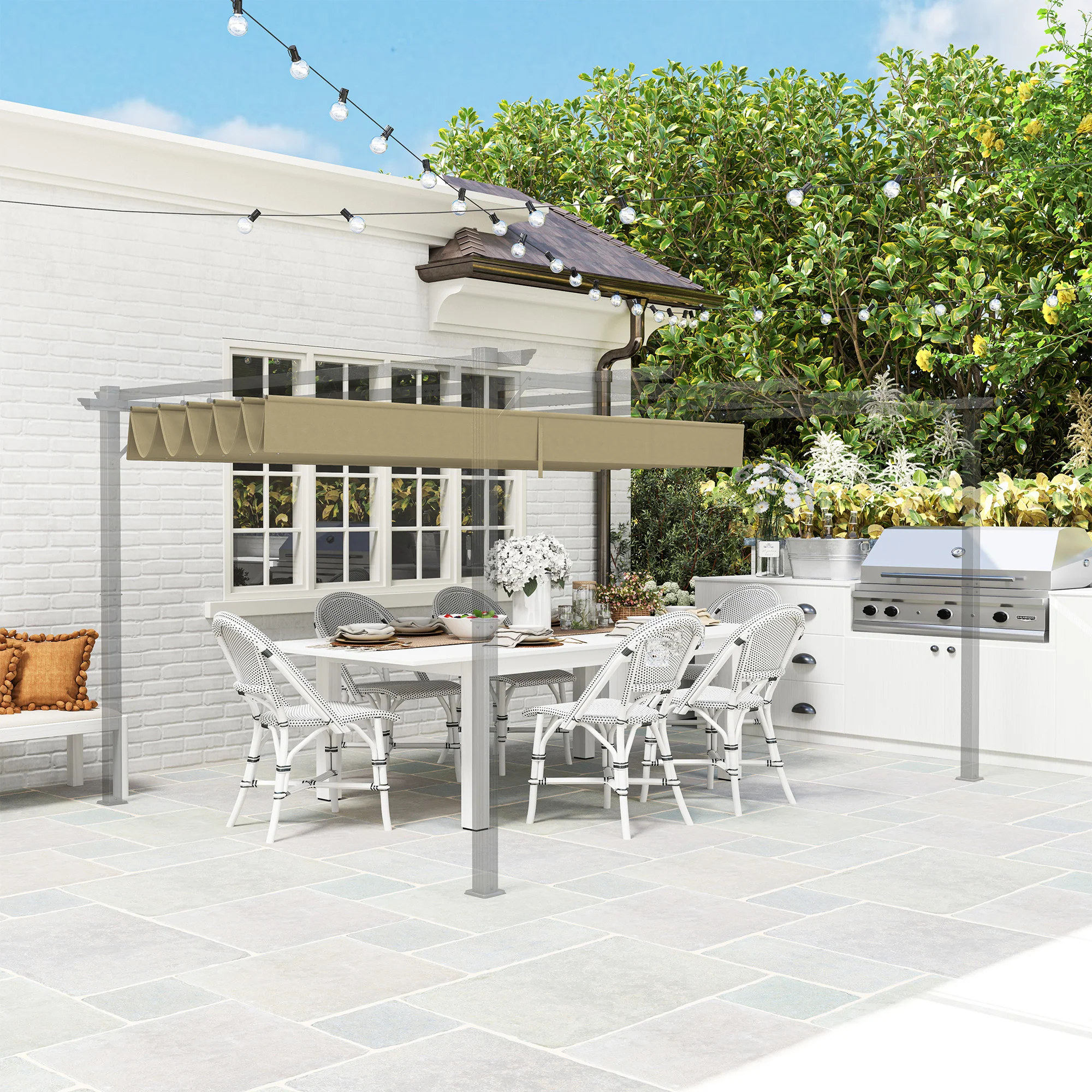 Outsunny Pergola Shade Cover Replacement Canopy for 4 x 3(m) Pergola - Image 13
