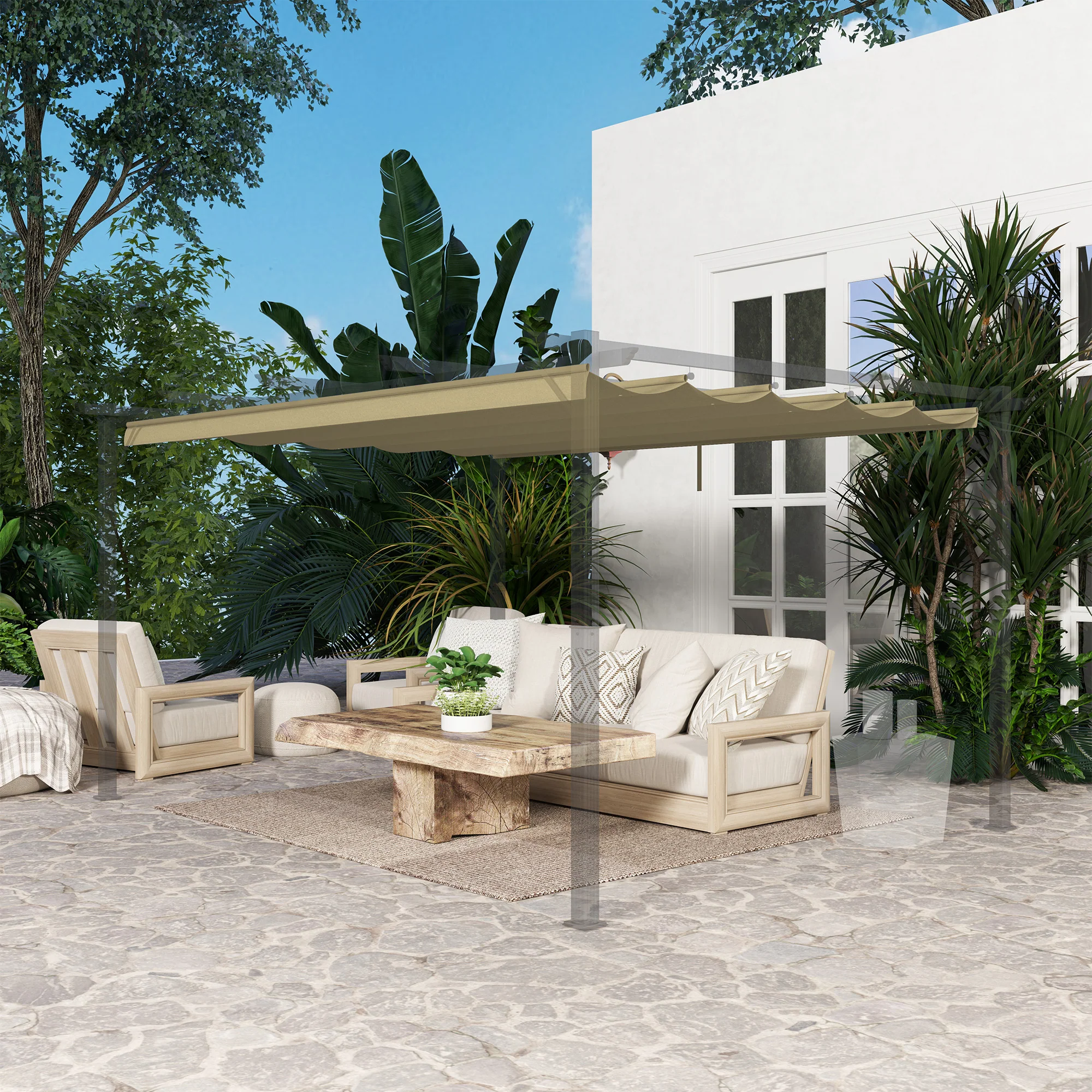 Outsunny Pergola Shade Cover Replacement Canopy for 4 x 3(m) Pergola - Image 14